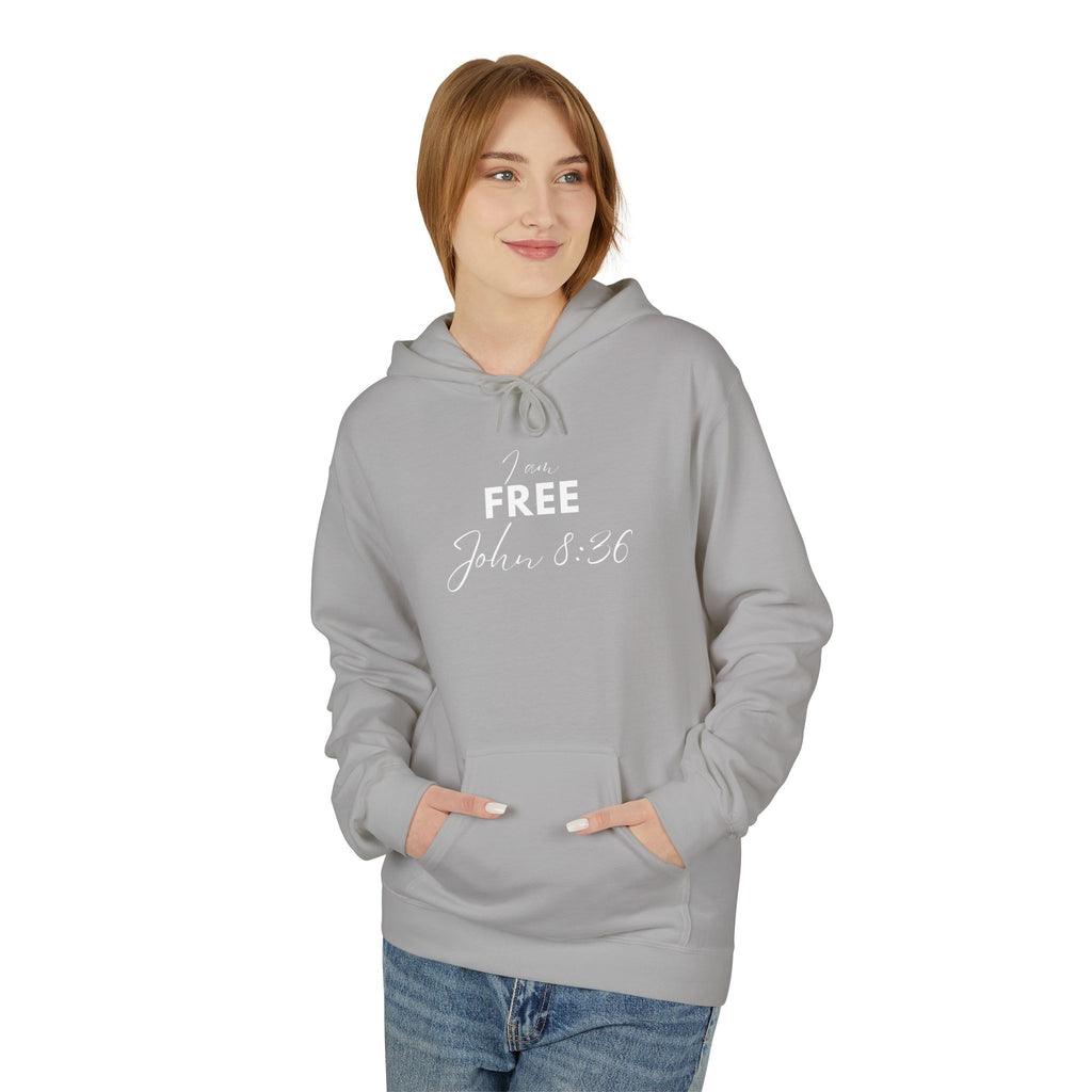 I Am Free Hoodie – John 8:36 Christian Scripture Hoodie | Faith-Based Inspirational Pullover