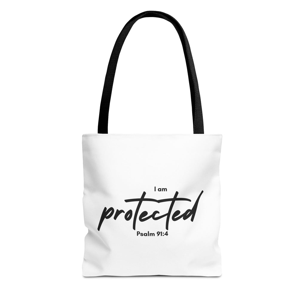 I Am Protected Tote Bag — Psalm 91:4 Christian Scripture Canvas Tote | Faith-Based Carryall
