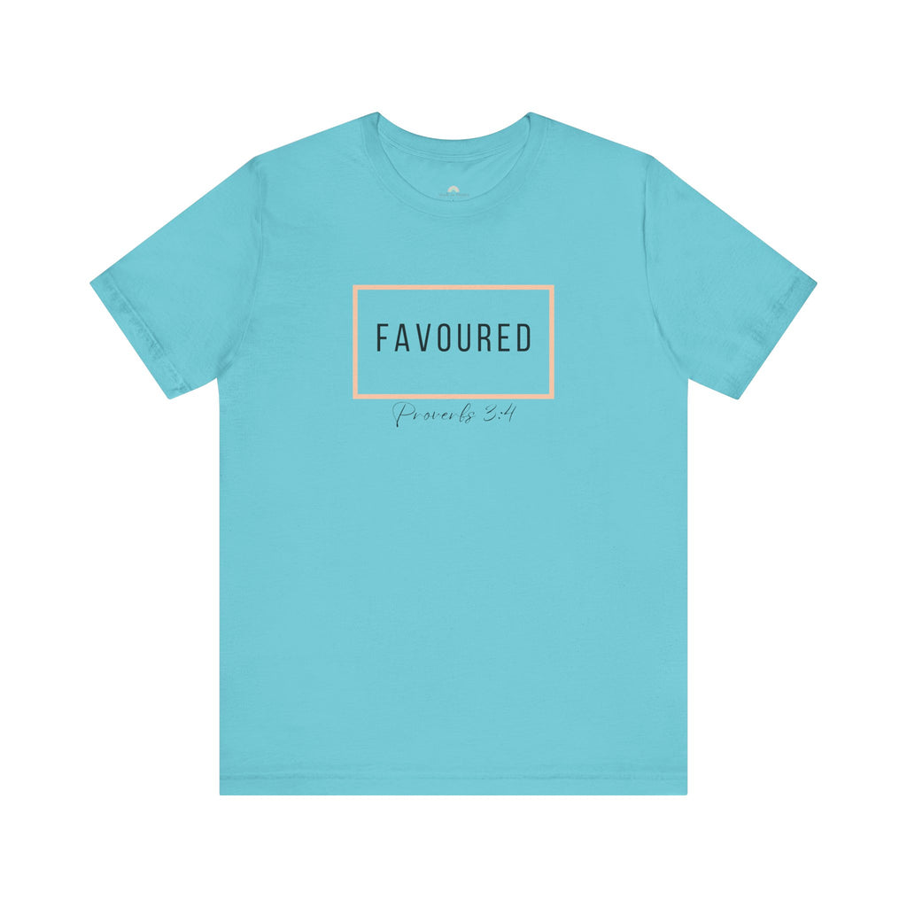 Favoured Christian T-Shirt – Proverbs 3:4 Scripture Tee | Faith-Based Unisex Shirt