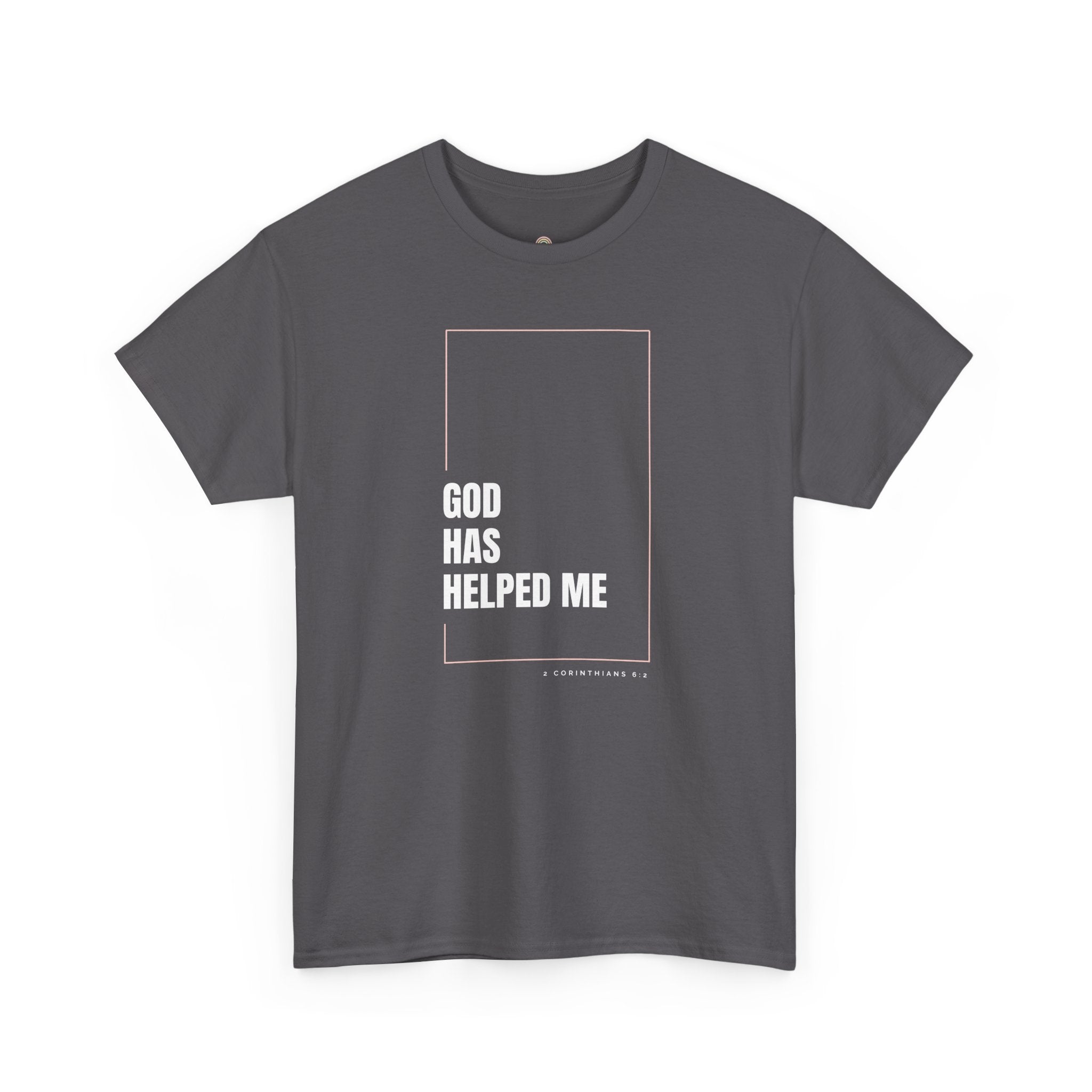 God Has Helped Me Christian T-Shirt – 2 Corinthians 6:2 Faith Tee | Unisex Heavy Cotton Shirt