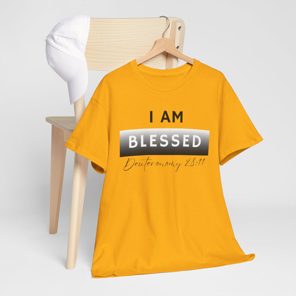 I Am Blessed Christian T-Shirt — Deuteronomy 28:11 Scripture Faith Tee