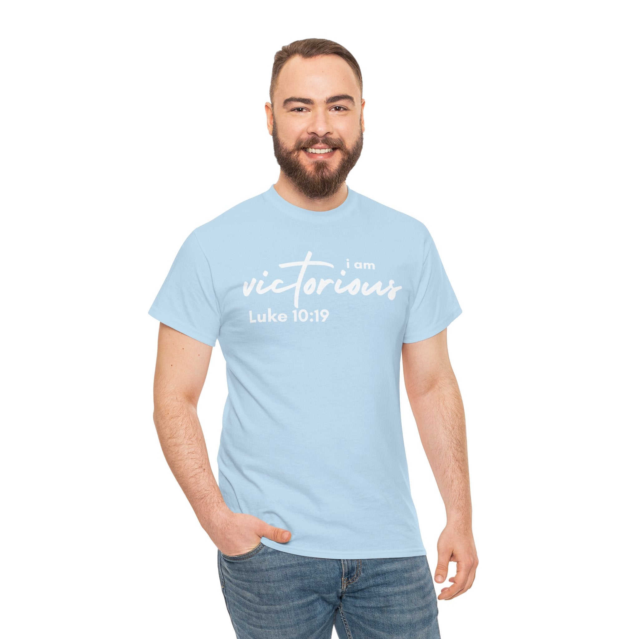 I Am Victorious Christian T-Shirt – Luke 10:19 Scripture Tee | Faith-Based Apparel