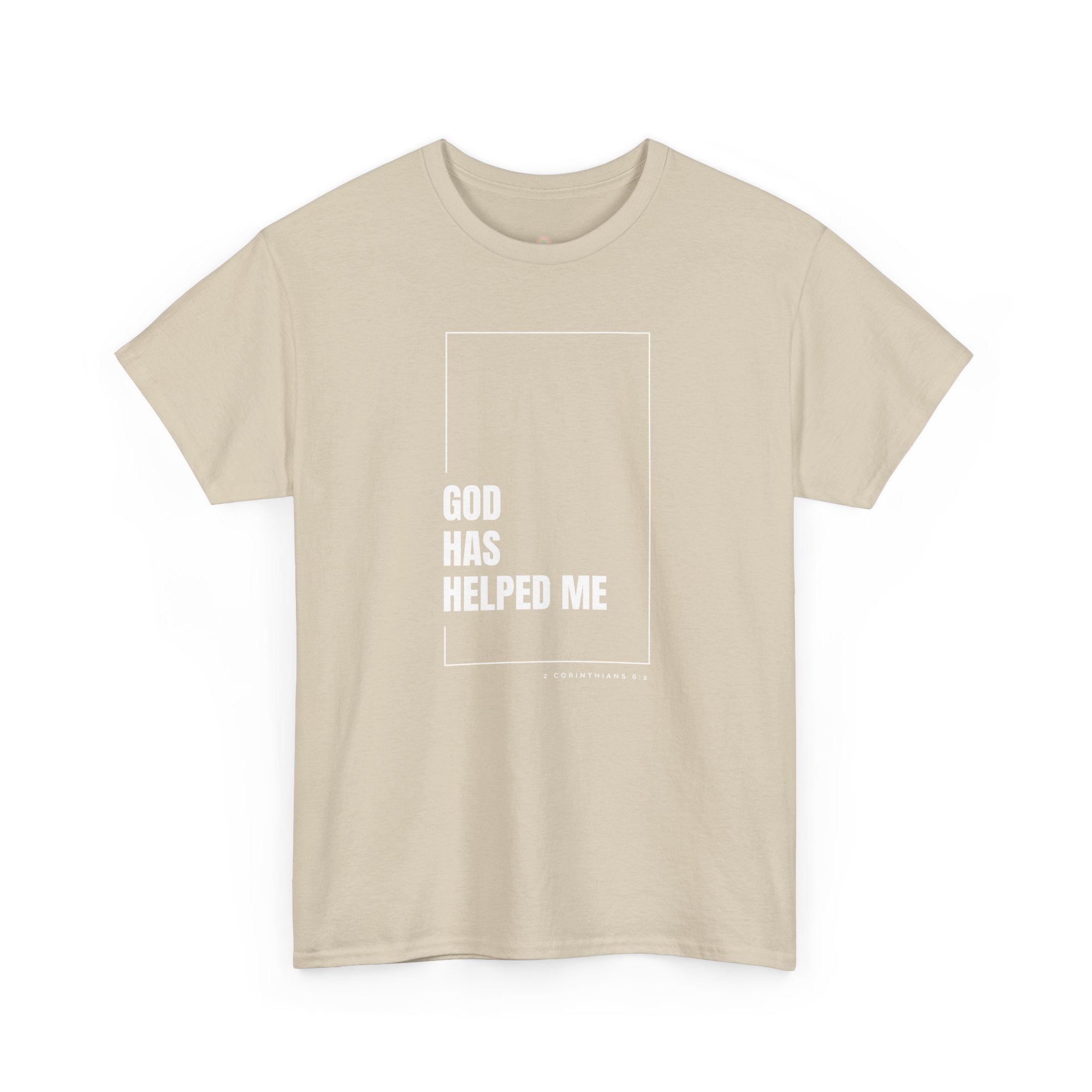 God Has Helped Me Christian T-Shirt – 2 Corinthians 6:2 Faith Tee | Unisex Heavy Cotton Shirt