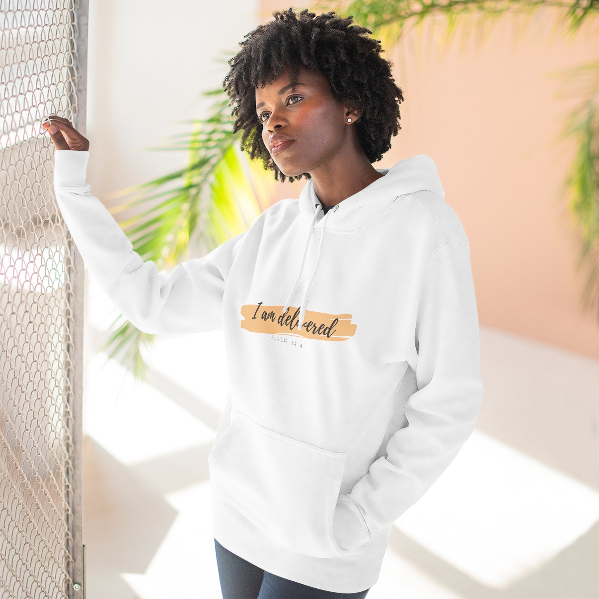I Am Delivered Christian Hoodie — Psalm 34:4 Faith Hoodie | Inspirational Scripture Pullover | Unisex Christian Apparel