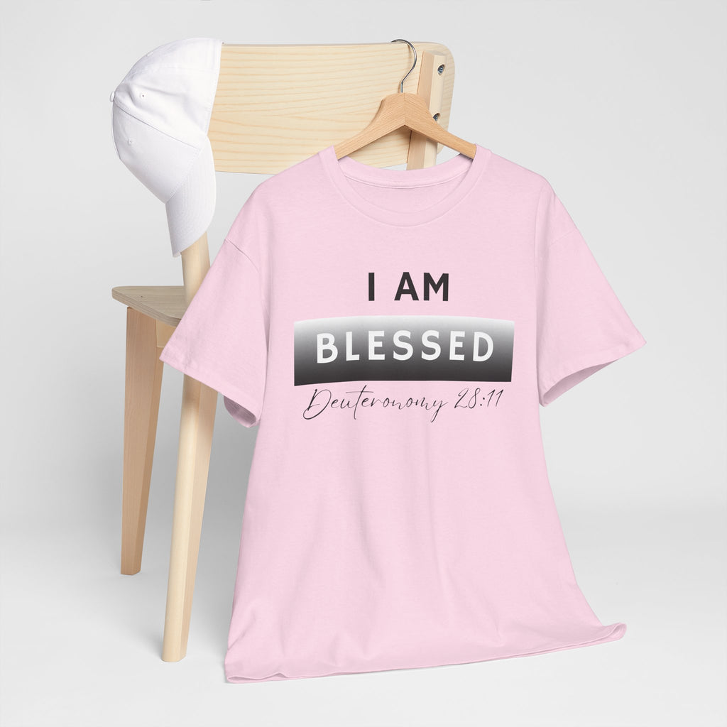 I Am Blessed Christian T-Shirt — Deuteronomy 28:11 Scripture Faith Tee