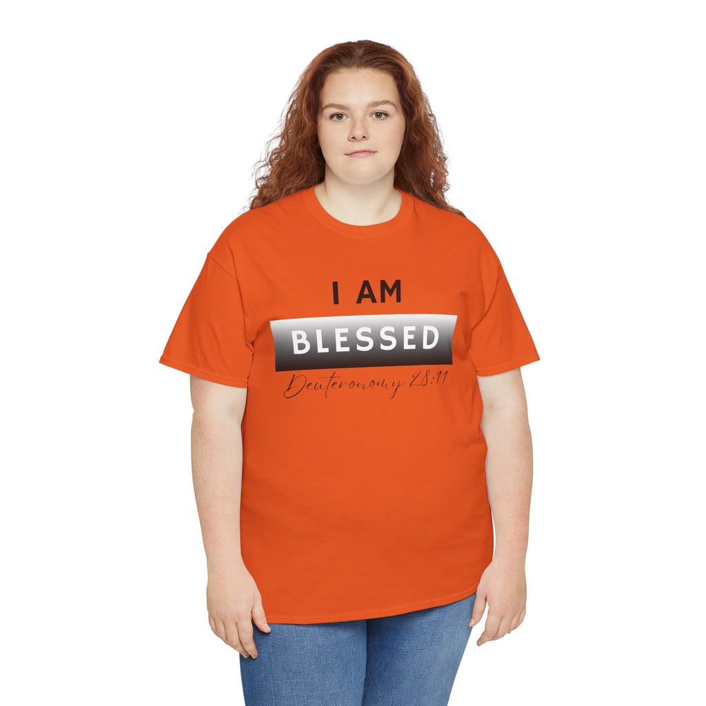 I Am Blessed Christian T-Shirt — Deuteronomy 28:11 Scripture Faith Tee