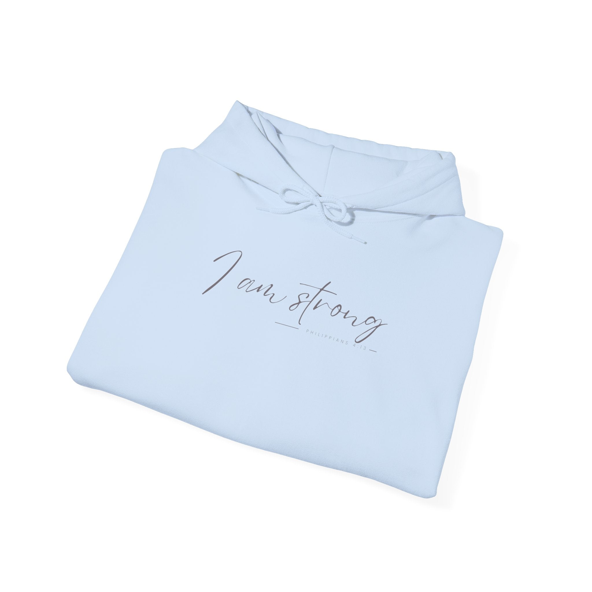 I Am Strong Hoodie – Philippians 4:13 Christian Unisex Faith Sweatshirt