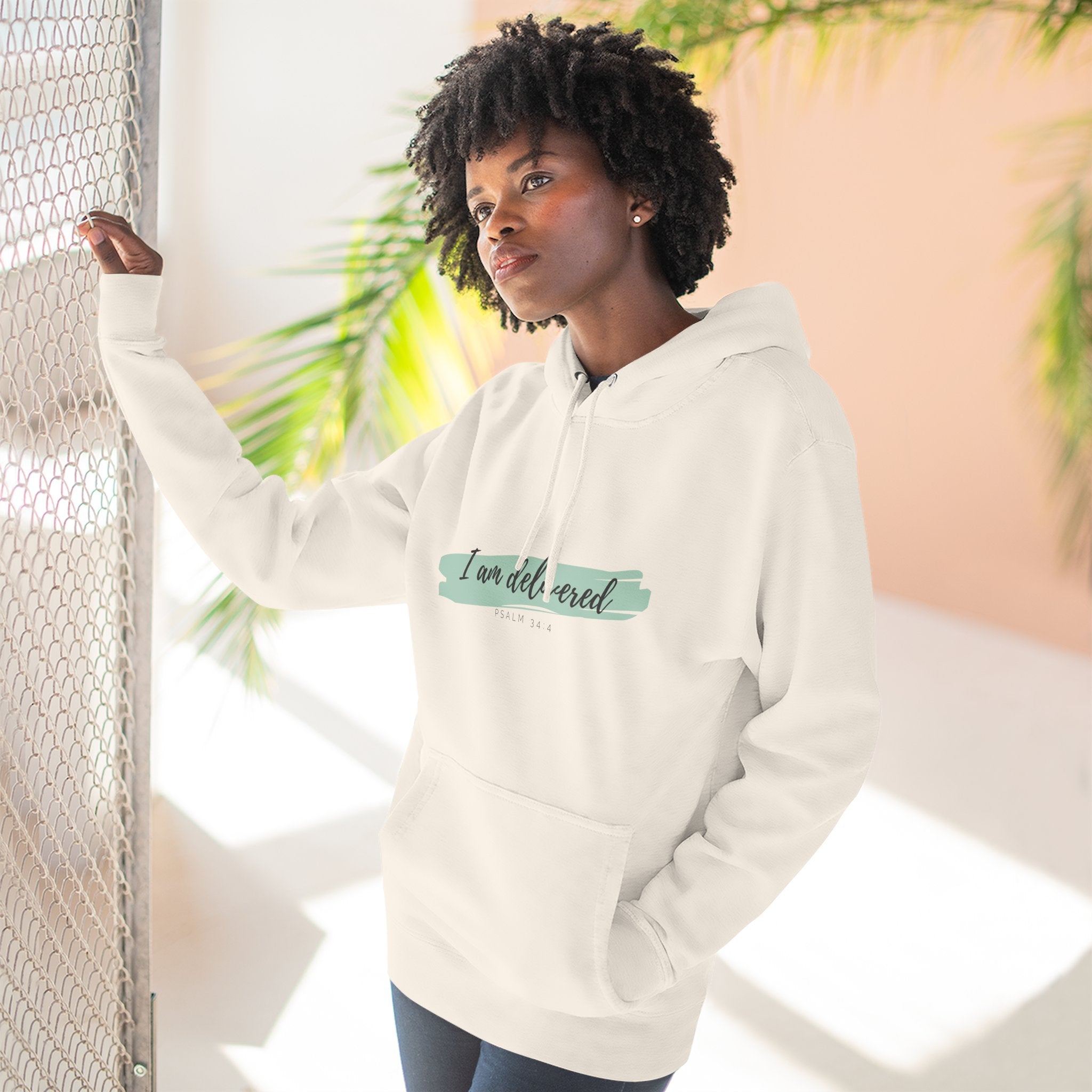 I Am Delivered Christian Hoodie — Psalm 34:4 Faith Hoodie | Inspirational Scripture Pullover | Unisex Christian Apparel