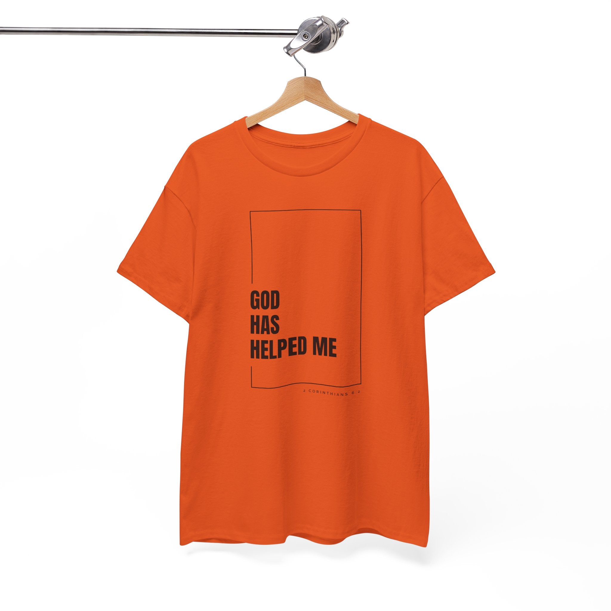 God Has Helped Me Christian T-Shirt – 2 Corinthians 6:2 Faith Tee | Unisex Heavy Cotton Shirt
