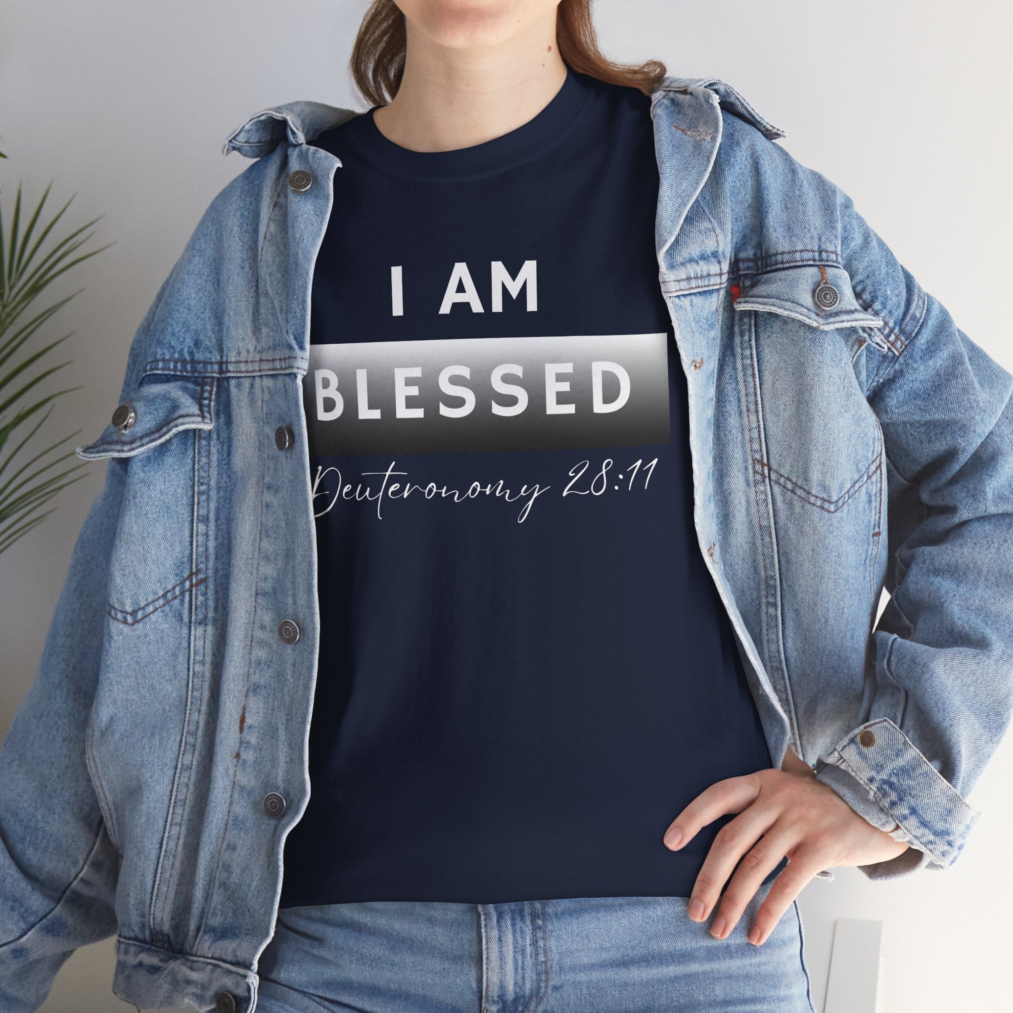I Am Blessed Christian T-Shirt — Deuteronomy 28:11 Scripture Faith Tee (2)