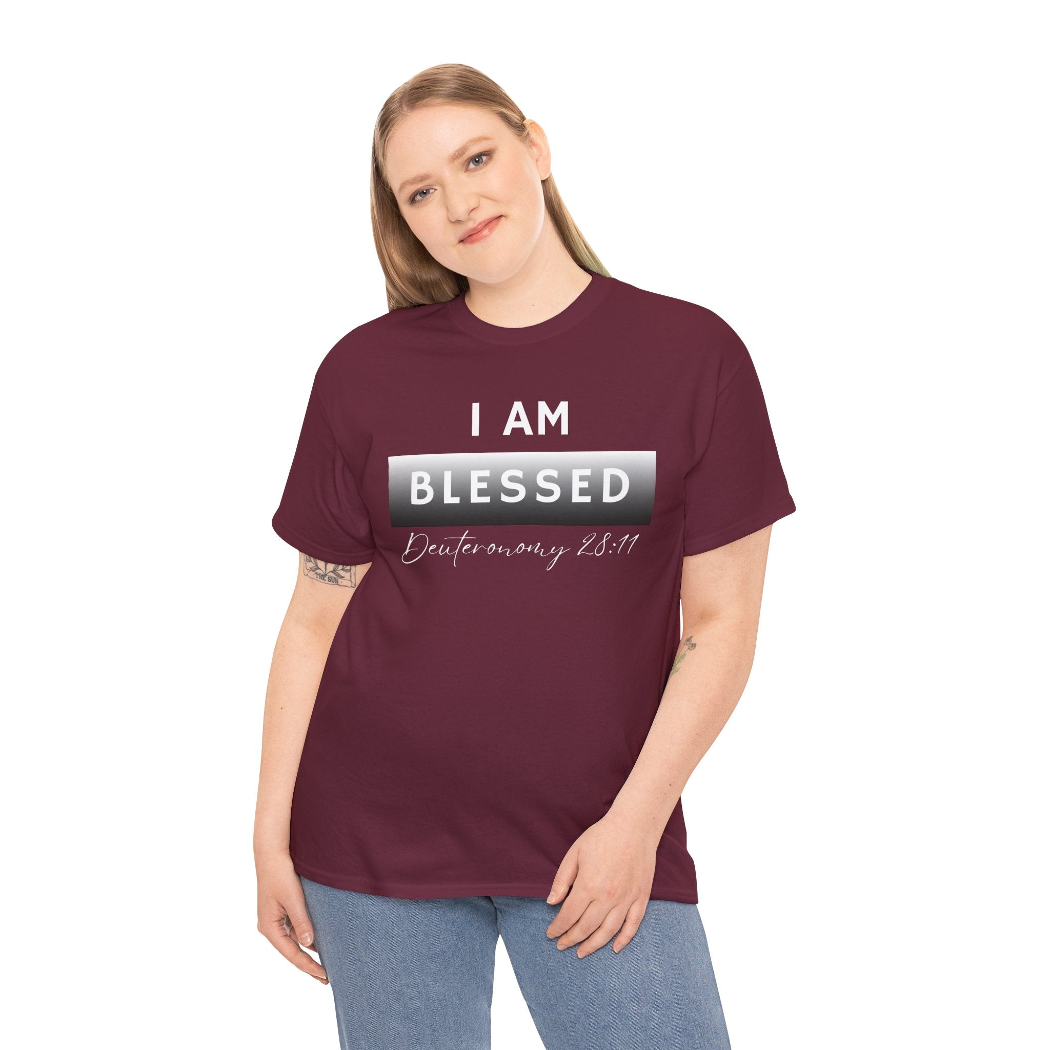 I Am Blessed Christian T-Shirt — Deuteronomy 28:11 Scripture Faith Tee (2)