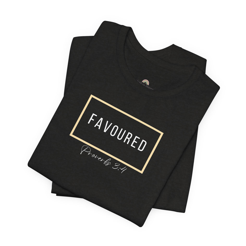 Favoured Christian T-Shirt – Proverbs 3:4 Scripture Tee | Faith-Based Unisex Shirt