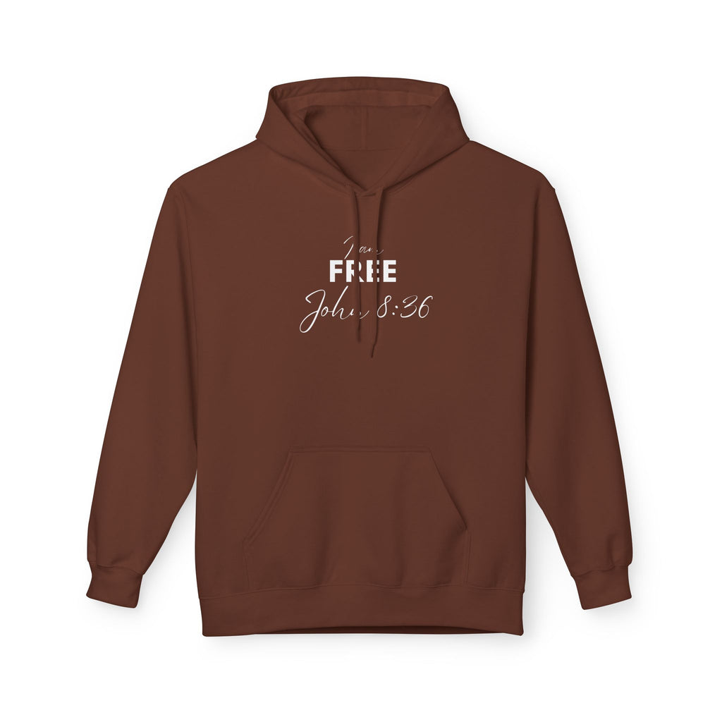 I Am Free Hoodie – John 8:36 Christian Scripture Hoodie | Faith-Based Inspirational Pullover