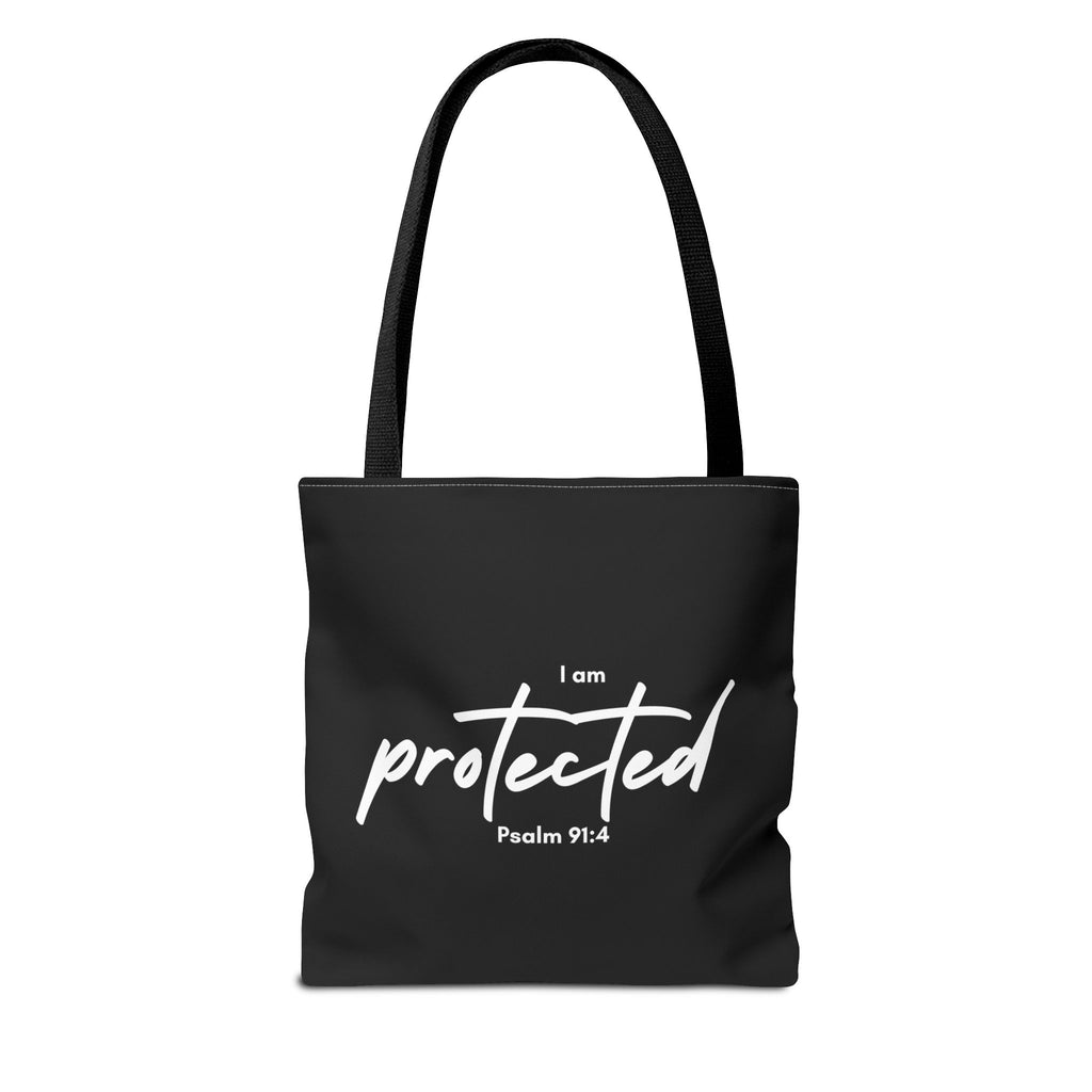 I Am Protected Tote Bag — Psalm 91:4 Christian Scripture Canvas Tote | Faith-Based Carryall