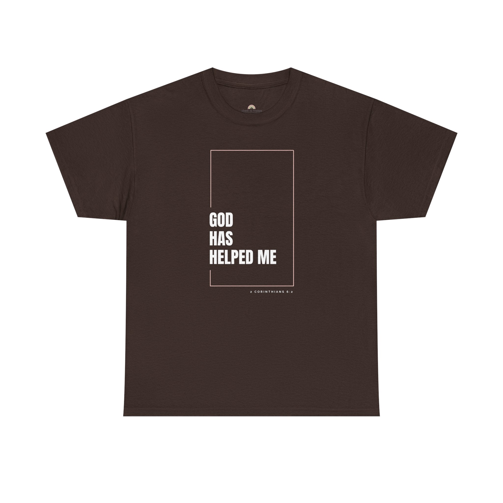 God Has Helped Me Christian T-Shirt – 2 Corinthians 6:2 Faith Tee | Unisex Heavy Cotton Shirt