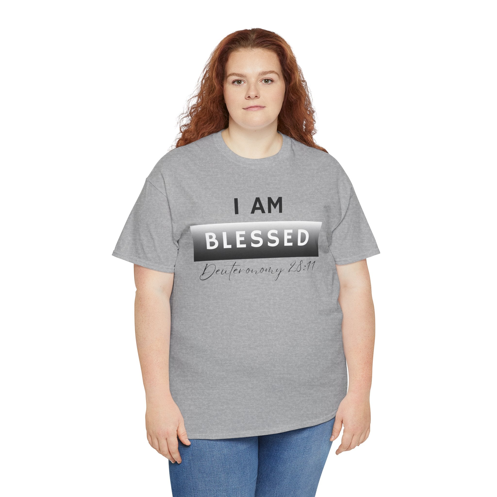 I Am Blessed Christian T-Shirt — Deuteronomy 28:11 Scripture Faith Tee