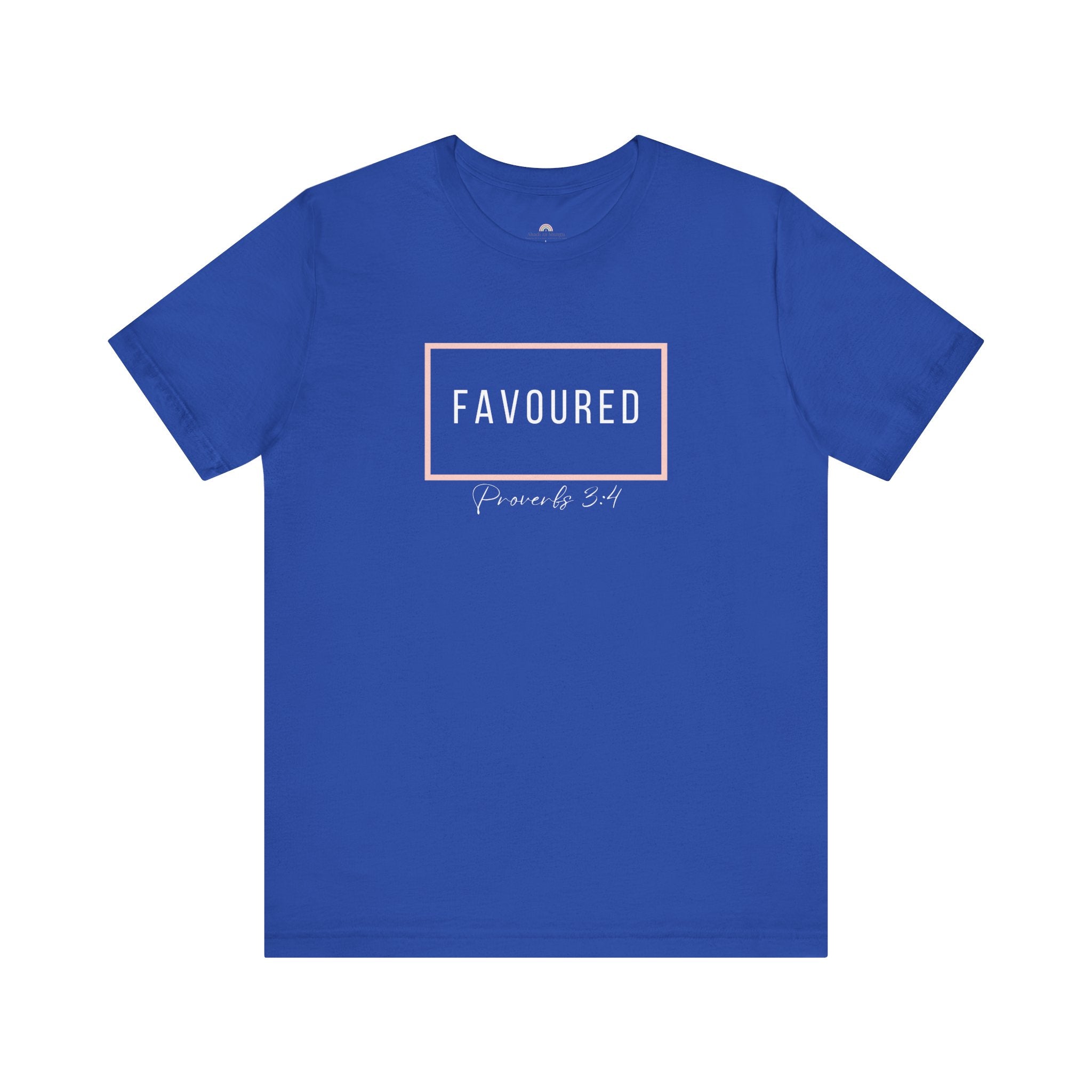 Favoured Christian T-Shirt – Proverbs 3:4 Scripture Tee | Faith-Based Unisex Shirt
