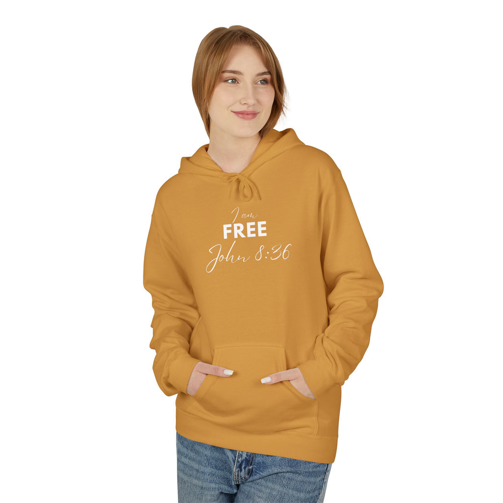 I Am Free Hoodie – John 8:36 Christian Scripture Hoodie | Faith-Based Inspirational Pullover