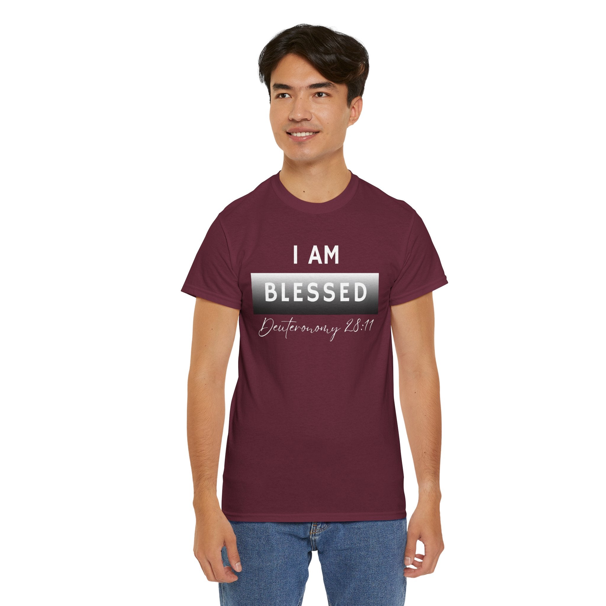 I Am Blessed Christian T-Shirt — Deuteronomy 28:11 Scripture Faith Tee (2)