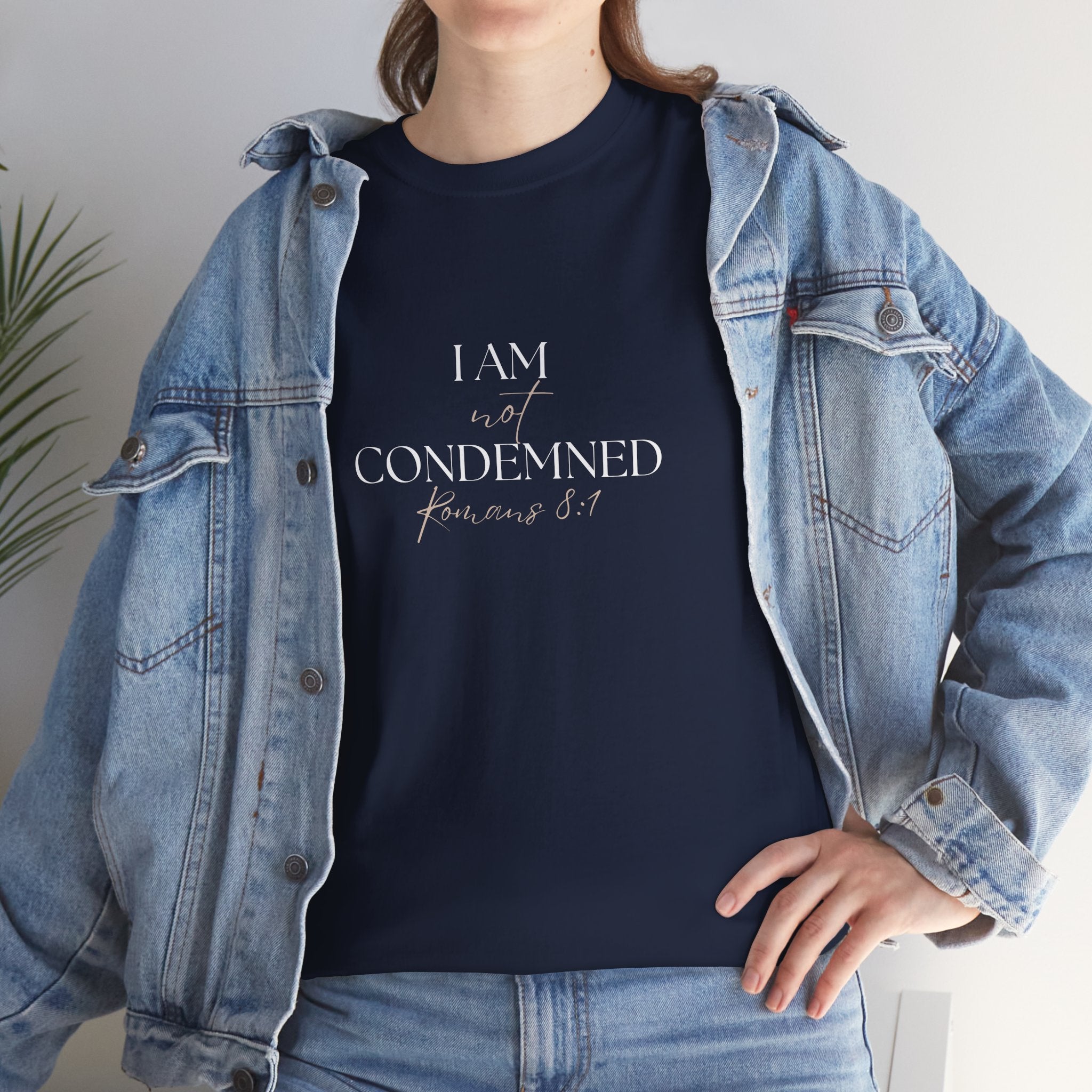 I Am Not Condemned T-Shirt – Christian Tee (Romans 8:1 Scripture) | Faith Apparel for Men & Women