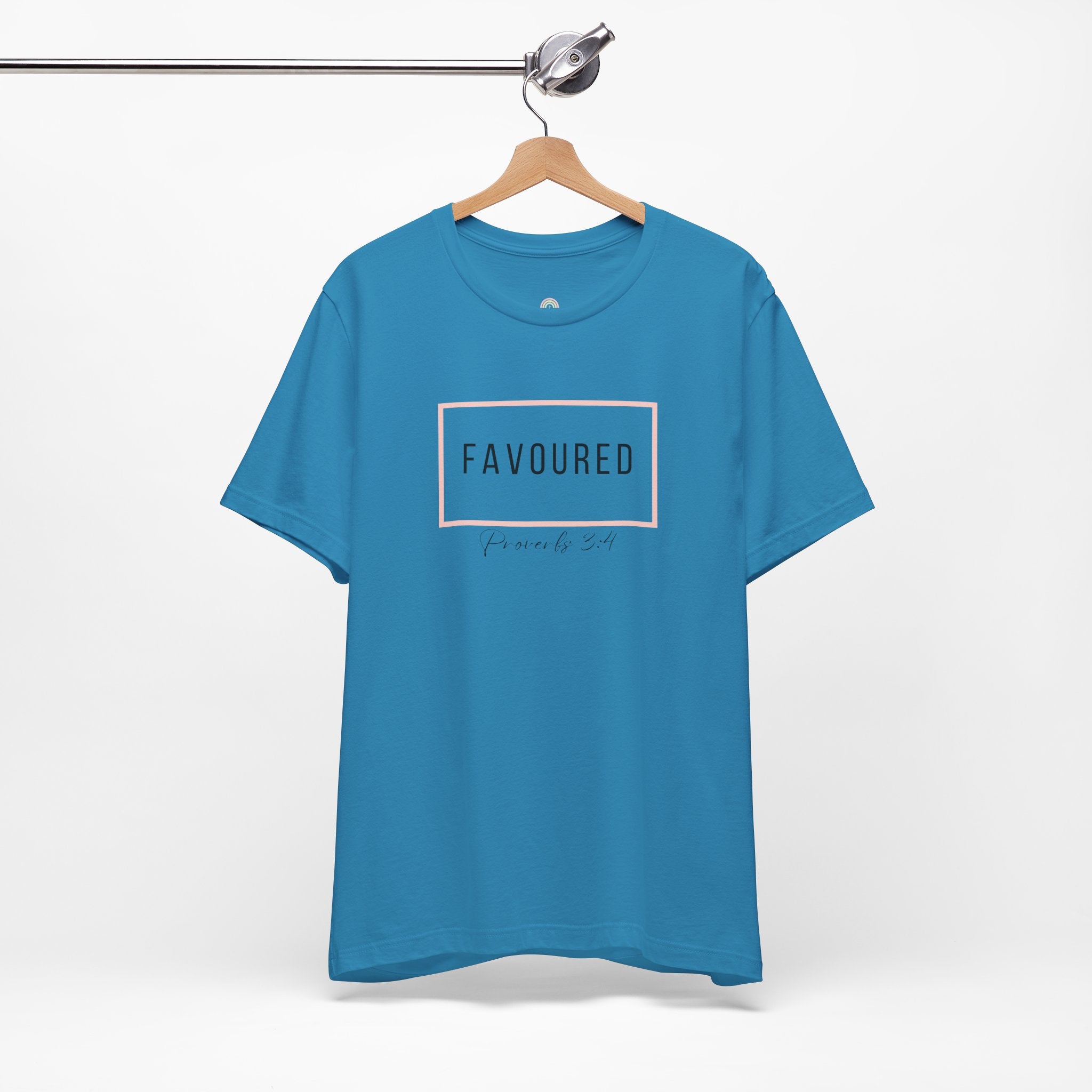 Favoured Christian T-Shirt – Proverbs 3:4 Scripture Tee | Faith-Based Unisex Shirt
