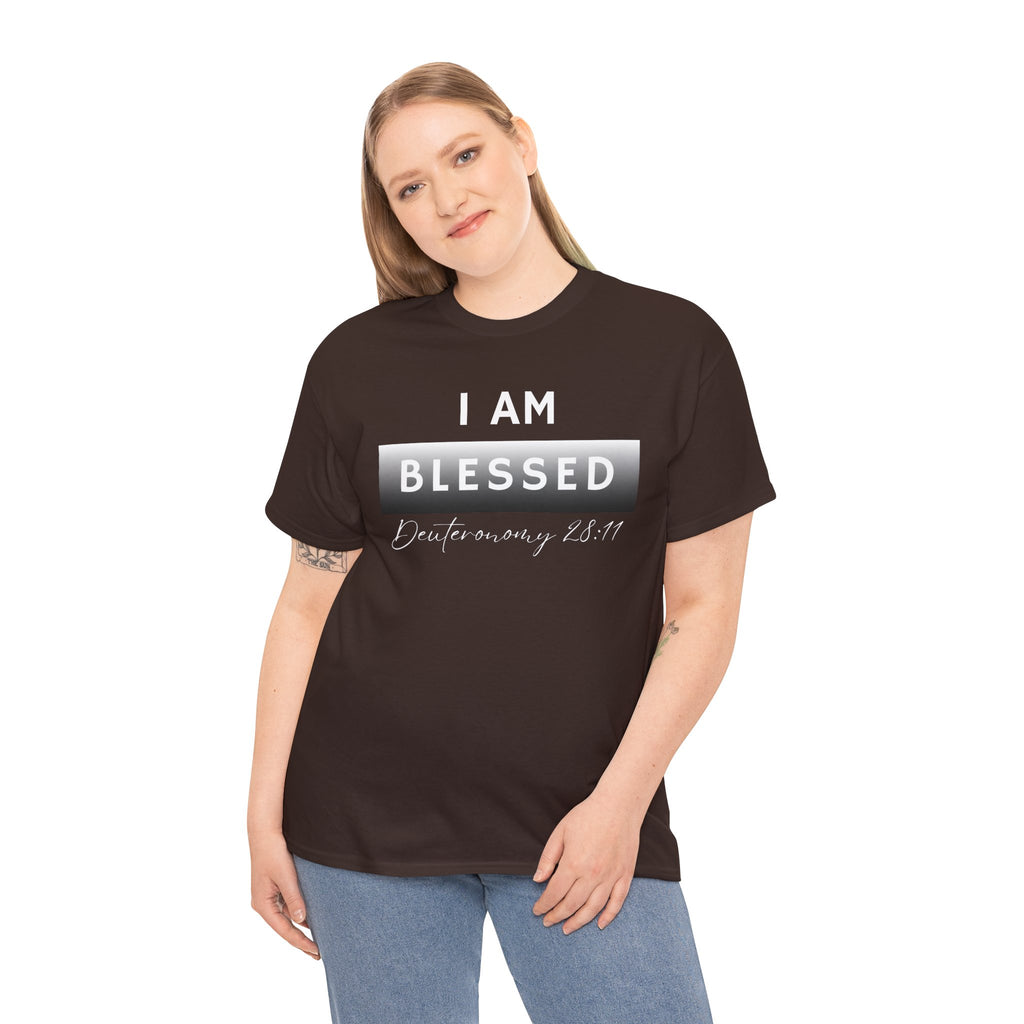 I Am Blessed Christian T-Shirt — Deuteronomy 28:11 Scripture Faith Tee (2)