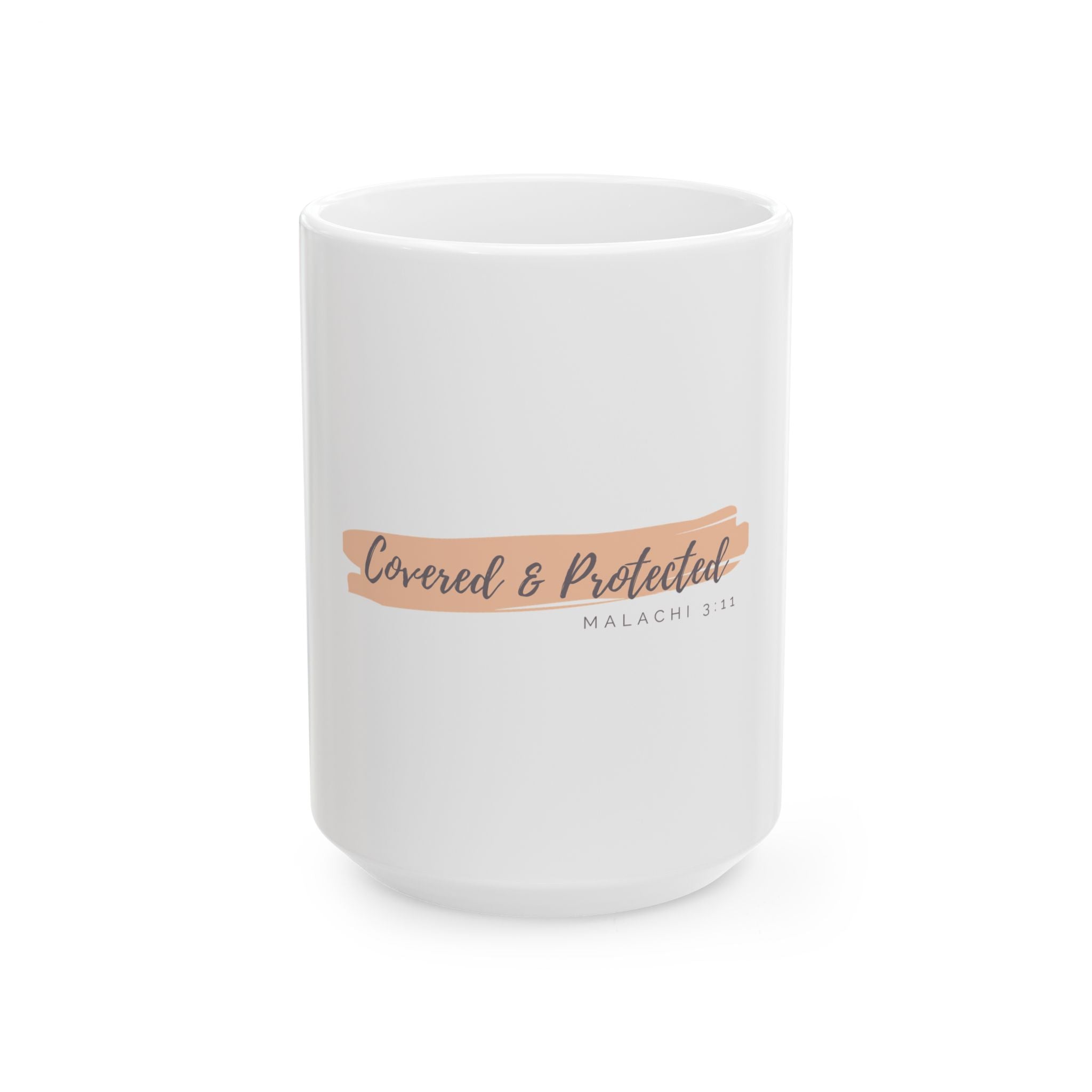 “Covered & Protected” Christian Ceramic Mug – Malachi 3:11 Scripture Coffee Cup (11oz & 15oz)