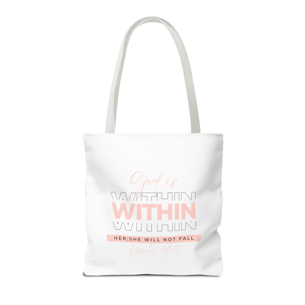 God Is Within Her Tote Bag – Psalm 46:5 Christian Scripture Tote for Women