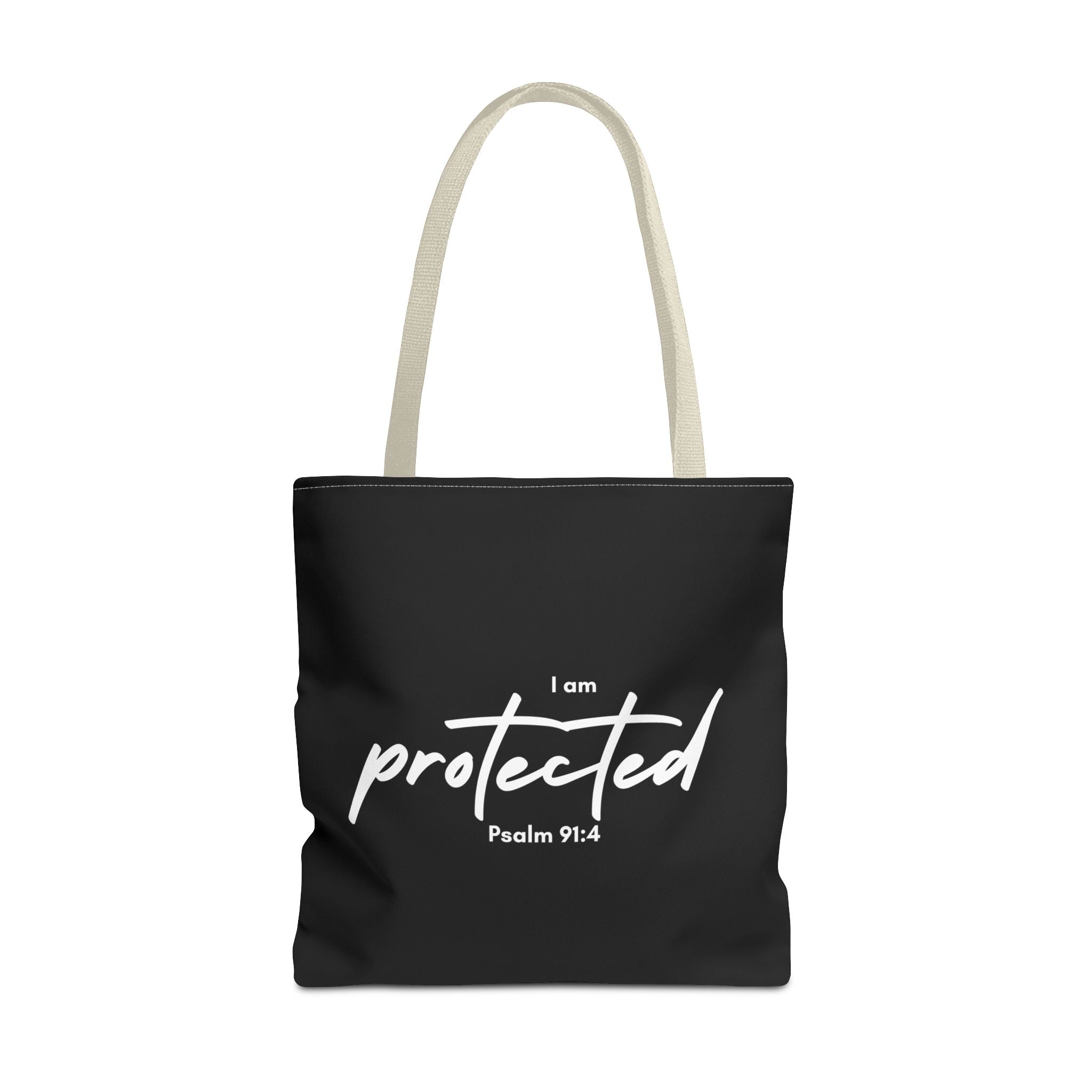 I Am Protected Tote Bag — Psalm 91:4 Christian Scripture Canvas Tote | Faith-Based Carryall