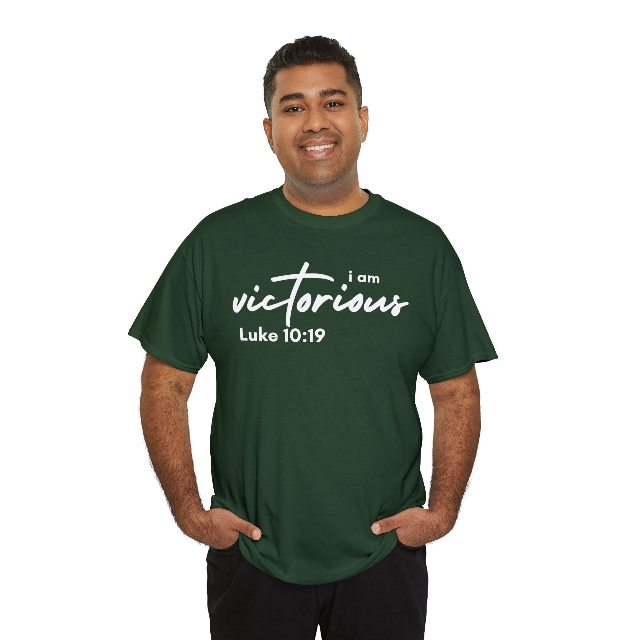 I Am Victorious Christian T-Shirt – Luke 10:19 Scripture Tee | Faith-Based Apparel