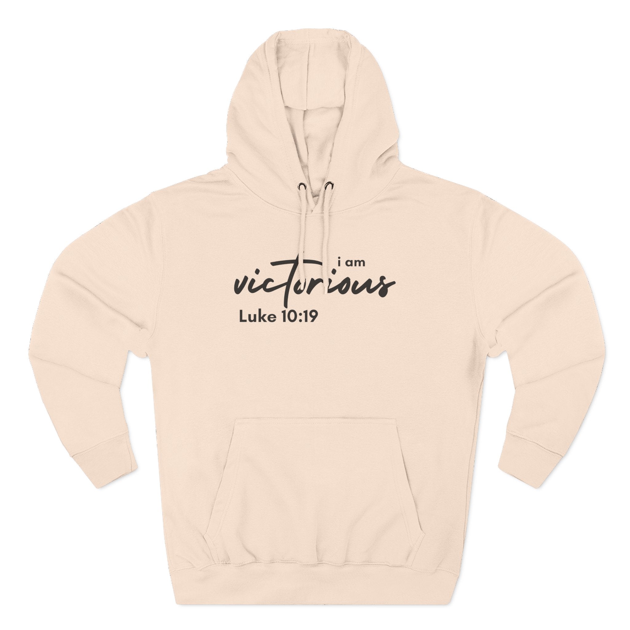 I Am Victorious Hoodie — Luke 10:19 Christian Scripture Fleece Pullover