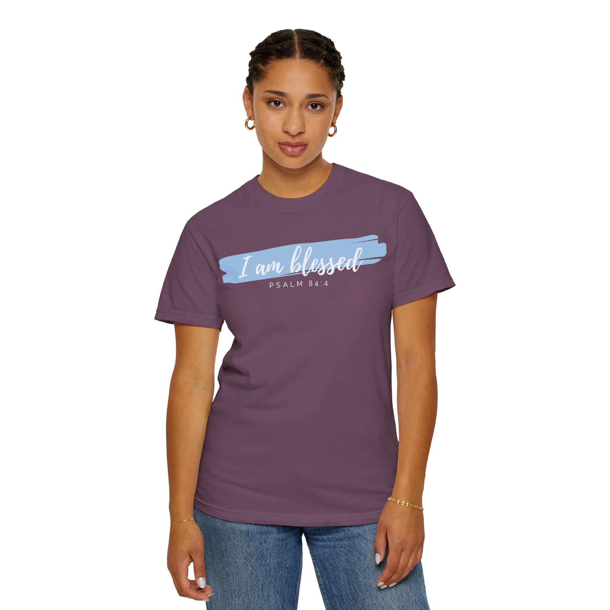 I Am Blessed Christian T-Shirt — Psalm 84:4 Scripture Tee | Garment-Dyed Faith Shirt