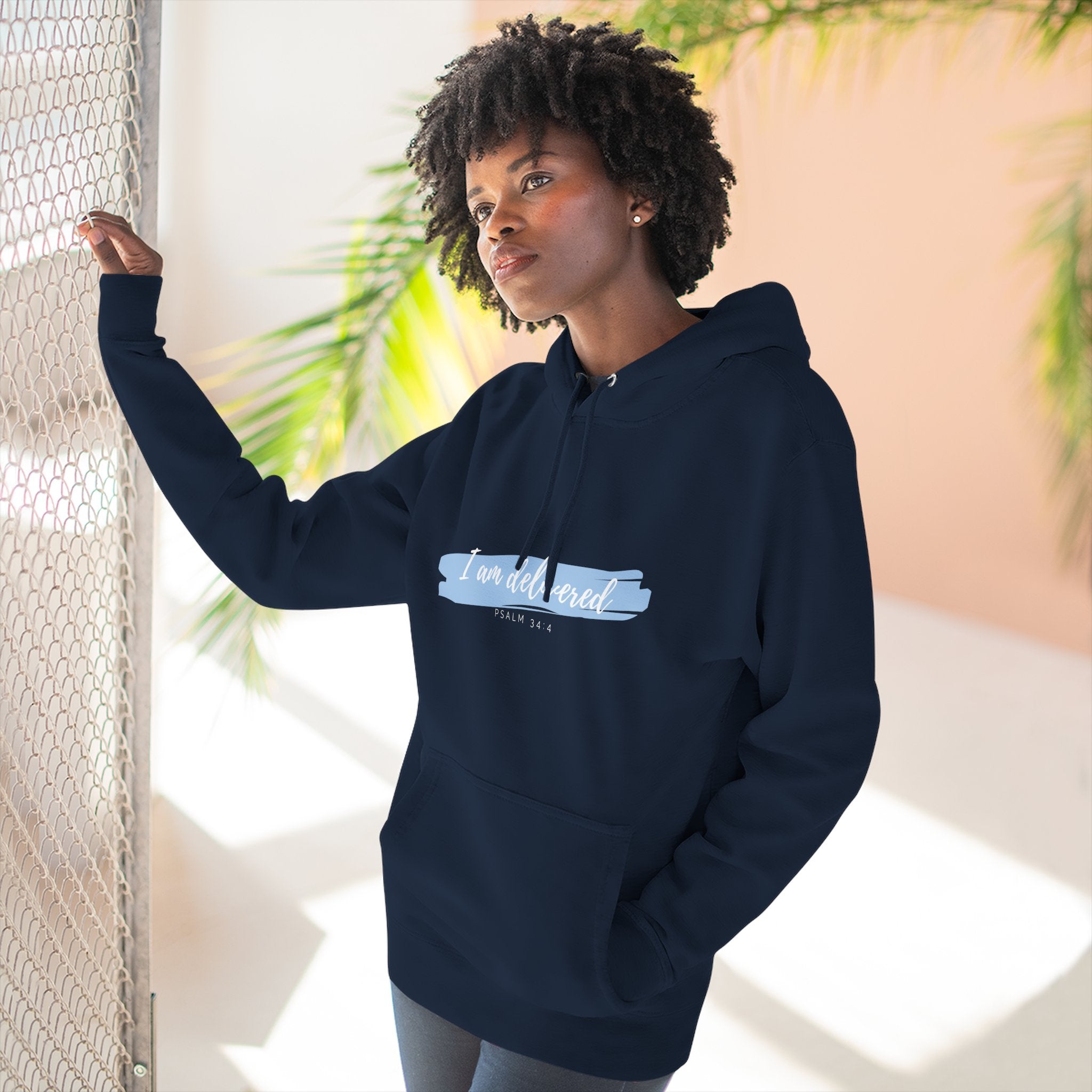 I Am Delivered Christian Hoodie — Psalm 34:4 Faith Hoodie | Inspirational Scripture Pullover | Unisex Christian Apparel