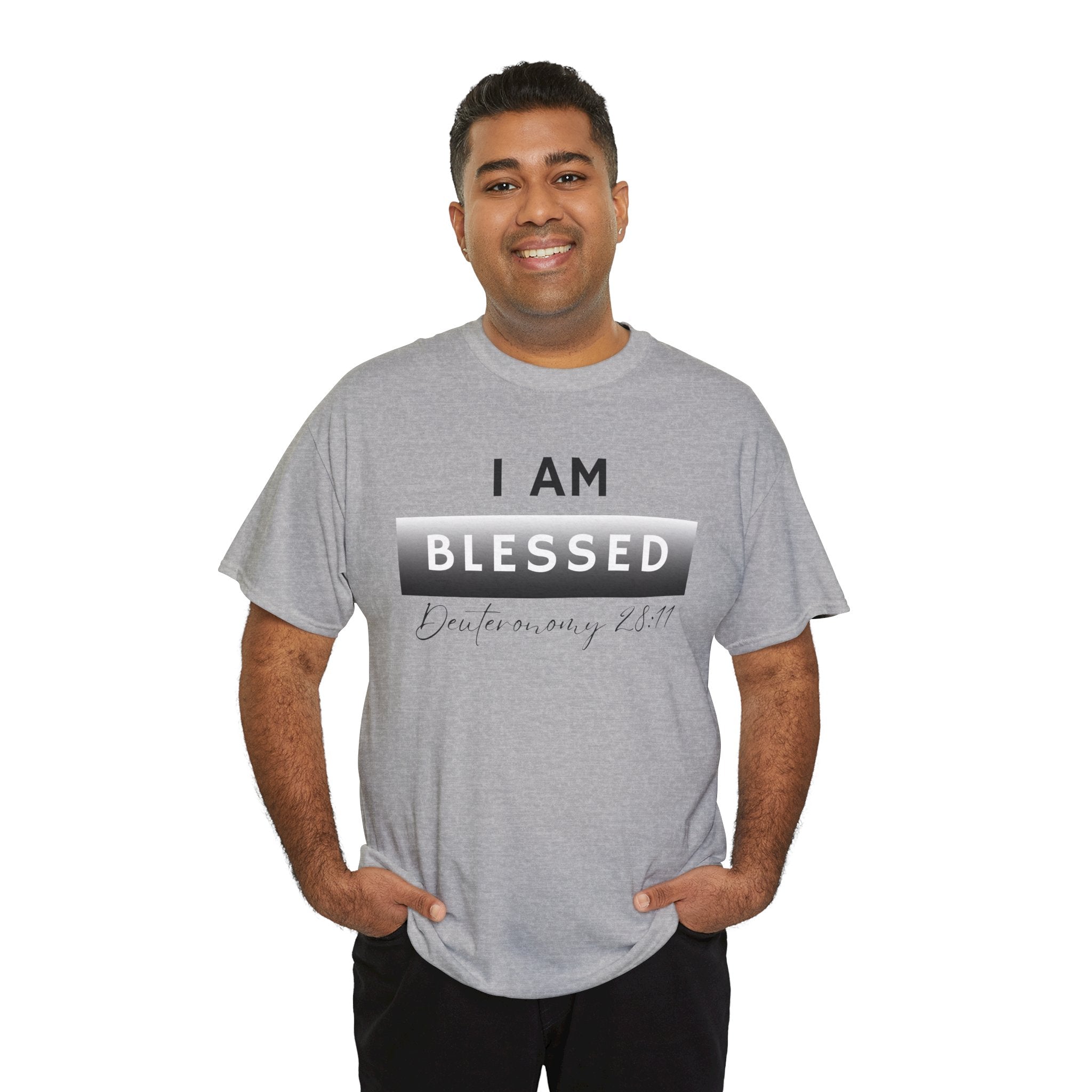 I Am Blessed Christian T-Shirt — Deuteronomy 28:11 Scripture Faith Tee