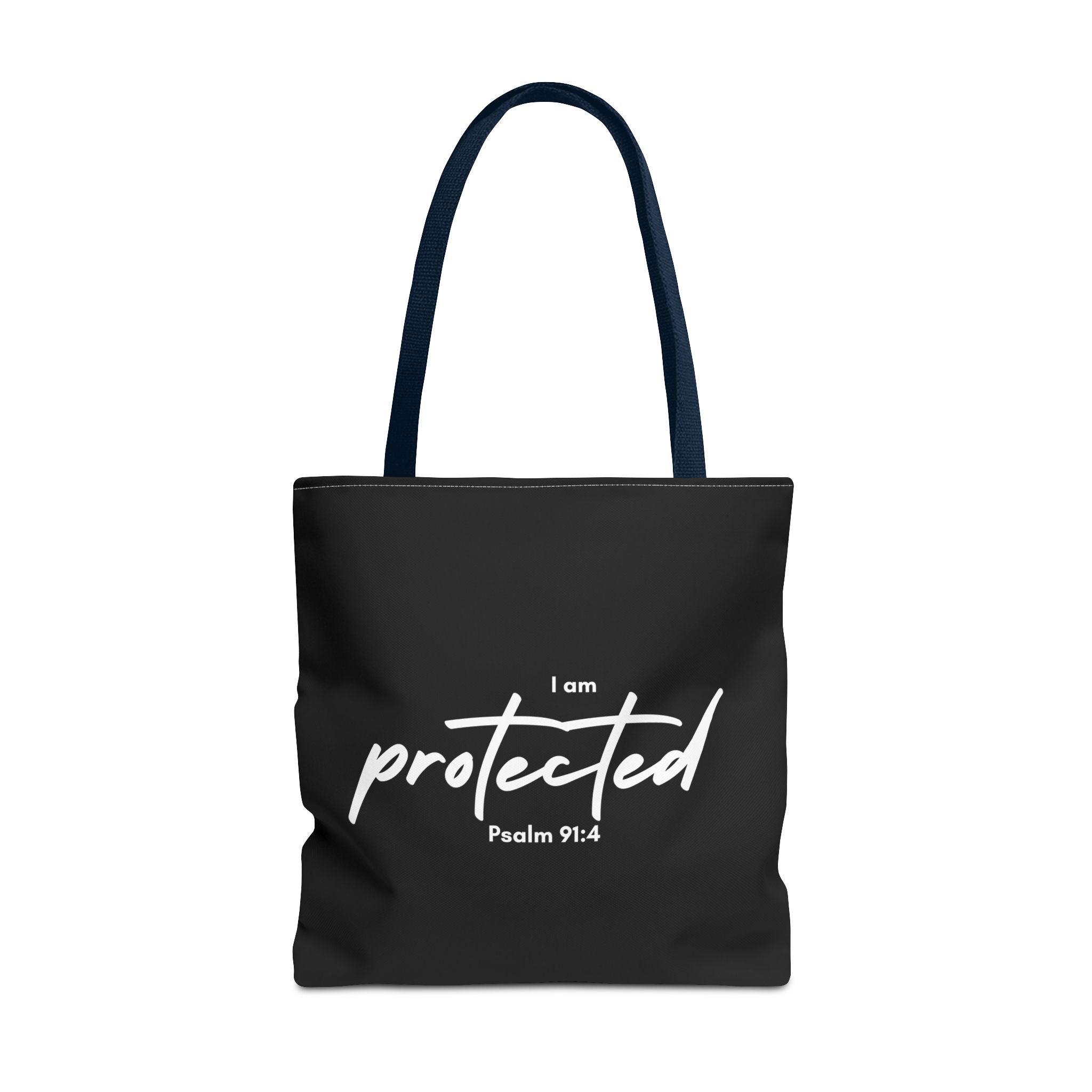I Am Protected Tote Bag — Psalm 91:4 Christian Scripture Canvas Tote | Faith-Based Carryall