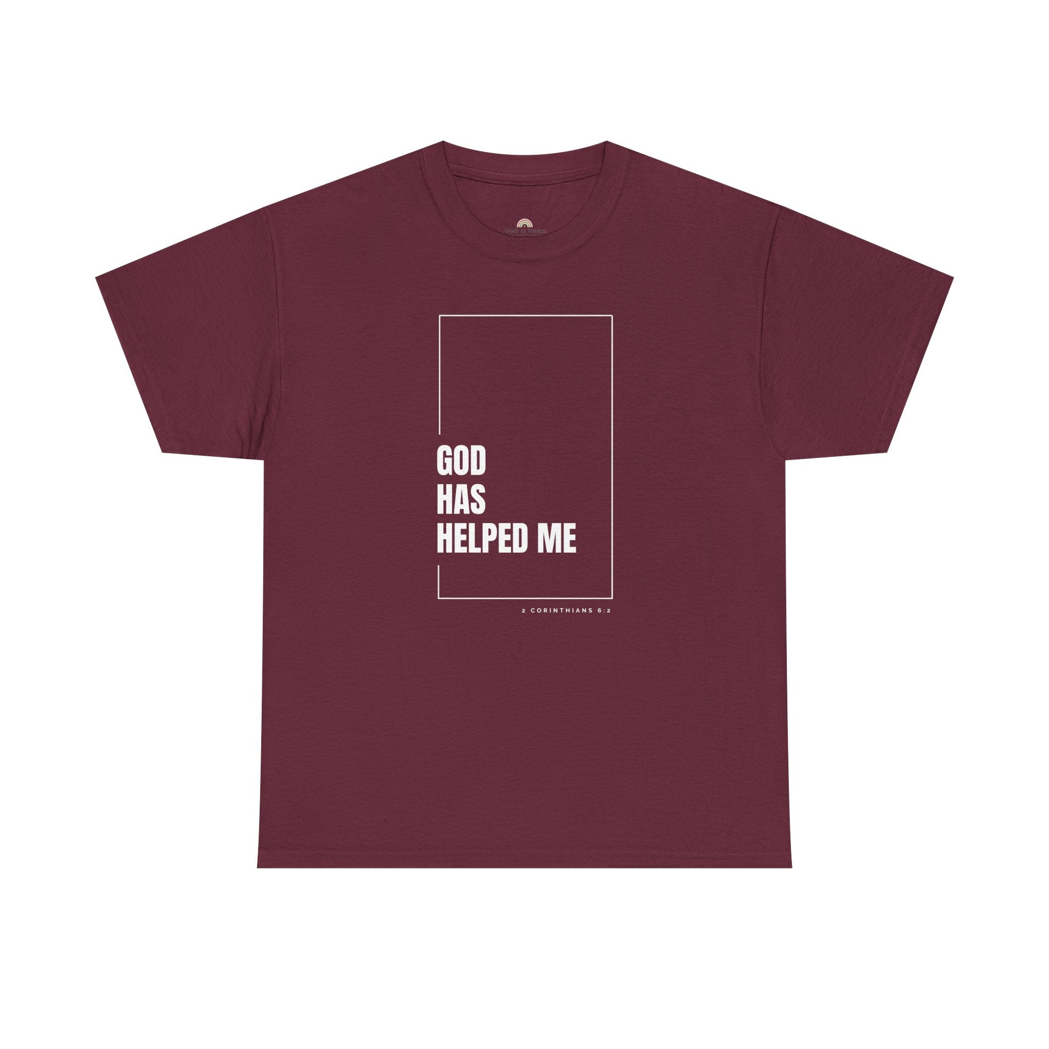 God Has Helped Me Christian T-Shirt – 2 Corinthians 6:2 Faith Tee | Unisex Heavy Cotton Shirt