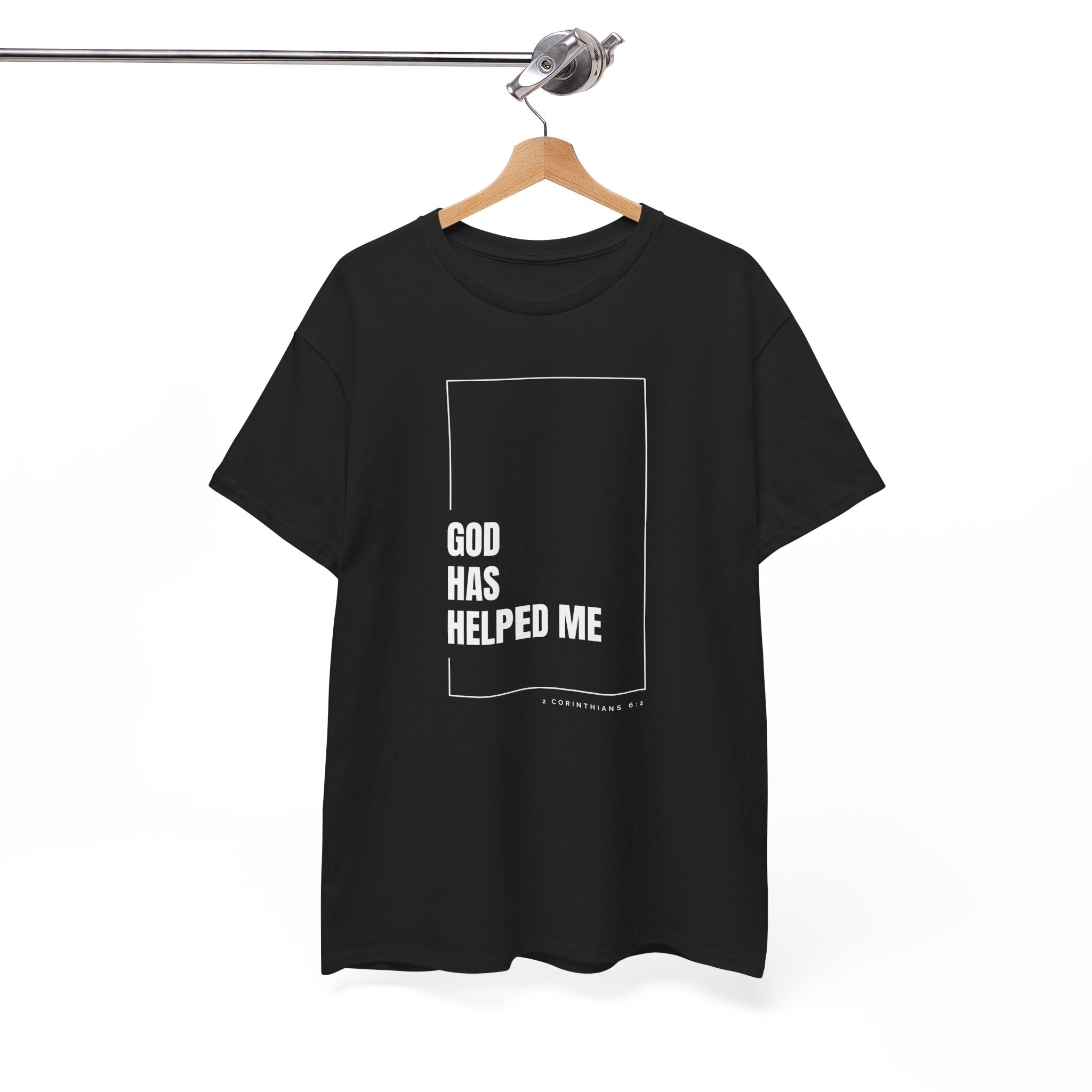 God Has Helped Me Christian T-Shirt – 2 Corinthians 6:2 Faith Tee | Unisex Heavy Cotton Shirt