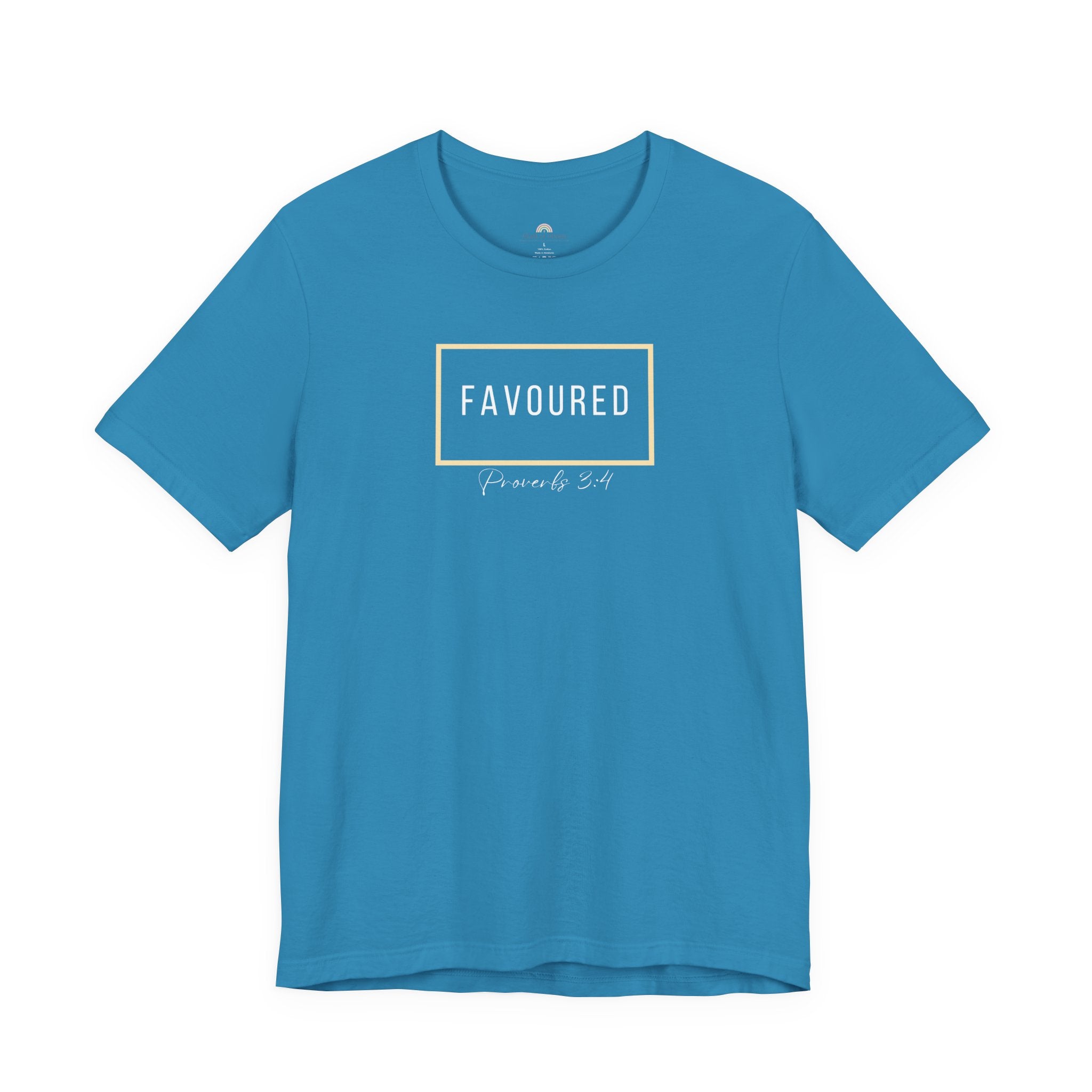 Favoured Christian T-Shirt – Proverbs 3:4 Scripture Tee | Faith-Based Unisex Shirt