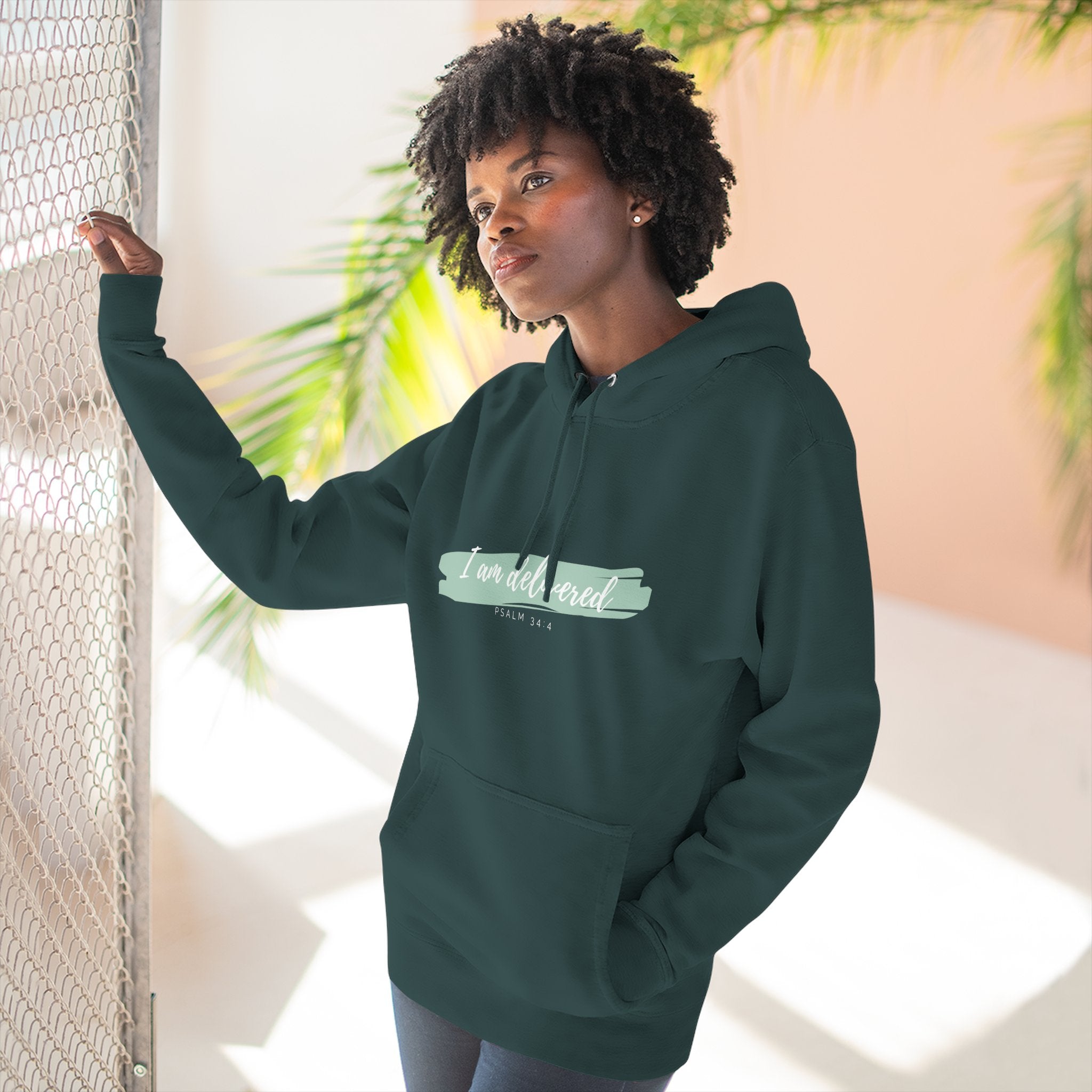 I Am Delivered Christian Hoodie — Psalm 34:4 Faith Hoodie | Inspirational Scripture Pullover | Unisex Christian Apparel