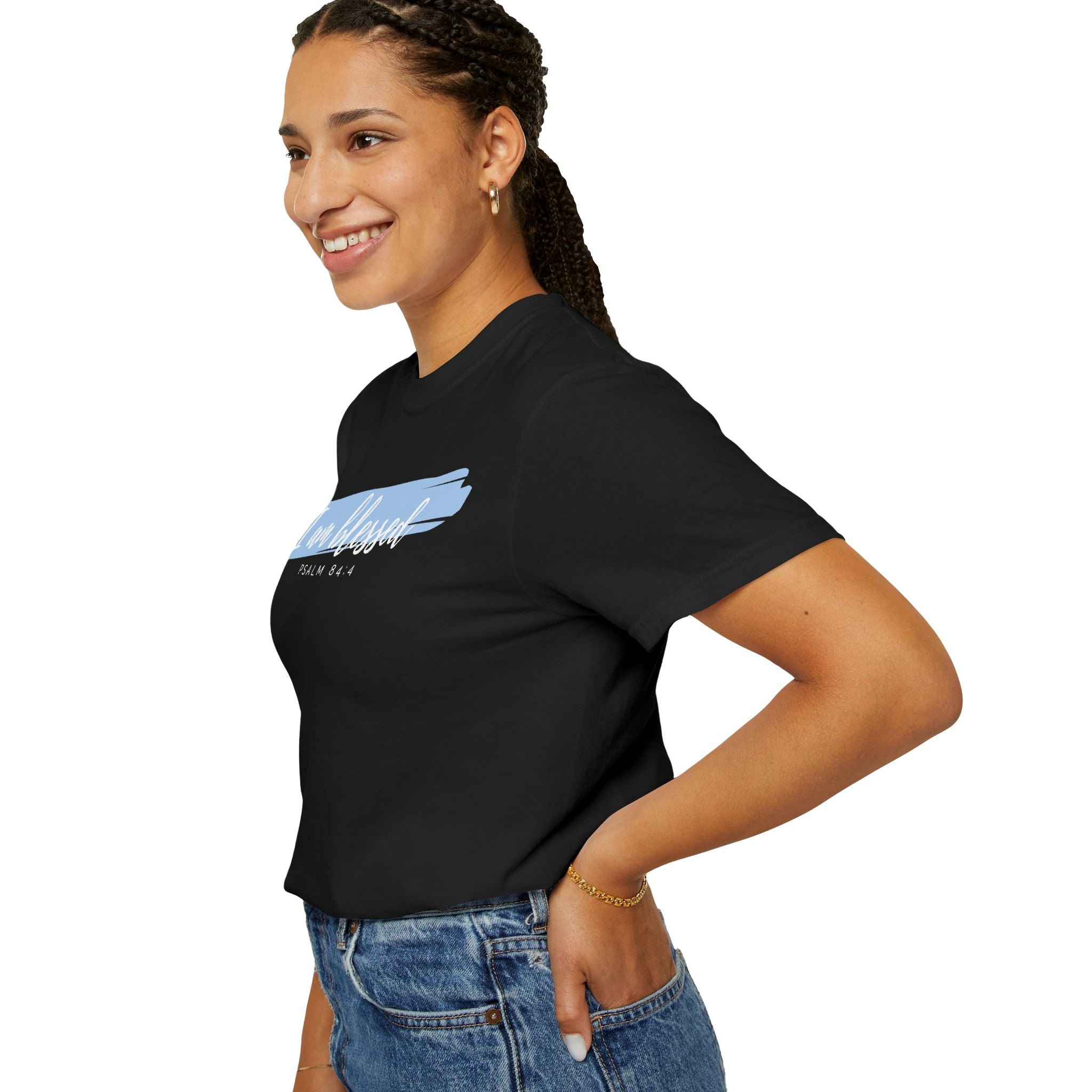 I Am Blessed Christian T-Shirt — Psalm 84:4 Scripture Tee | Garment-Dyed Faith Shirt