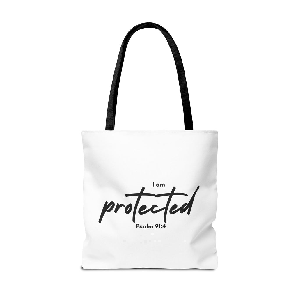 I Am Protected Tote Bag — Psalm 91:4 Christian Scripture Canvas Tote | Faith-Based Carryall