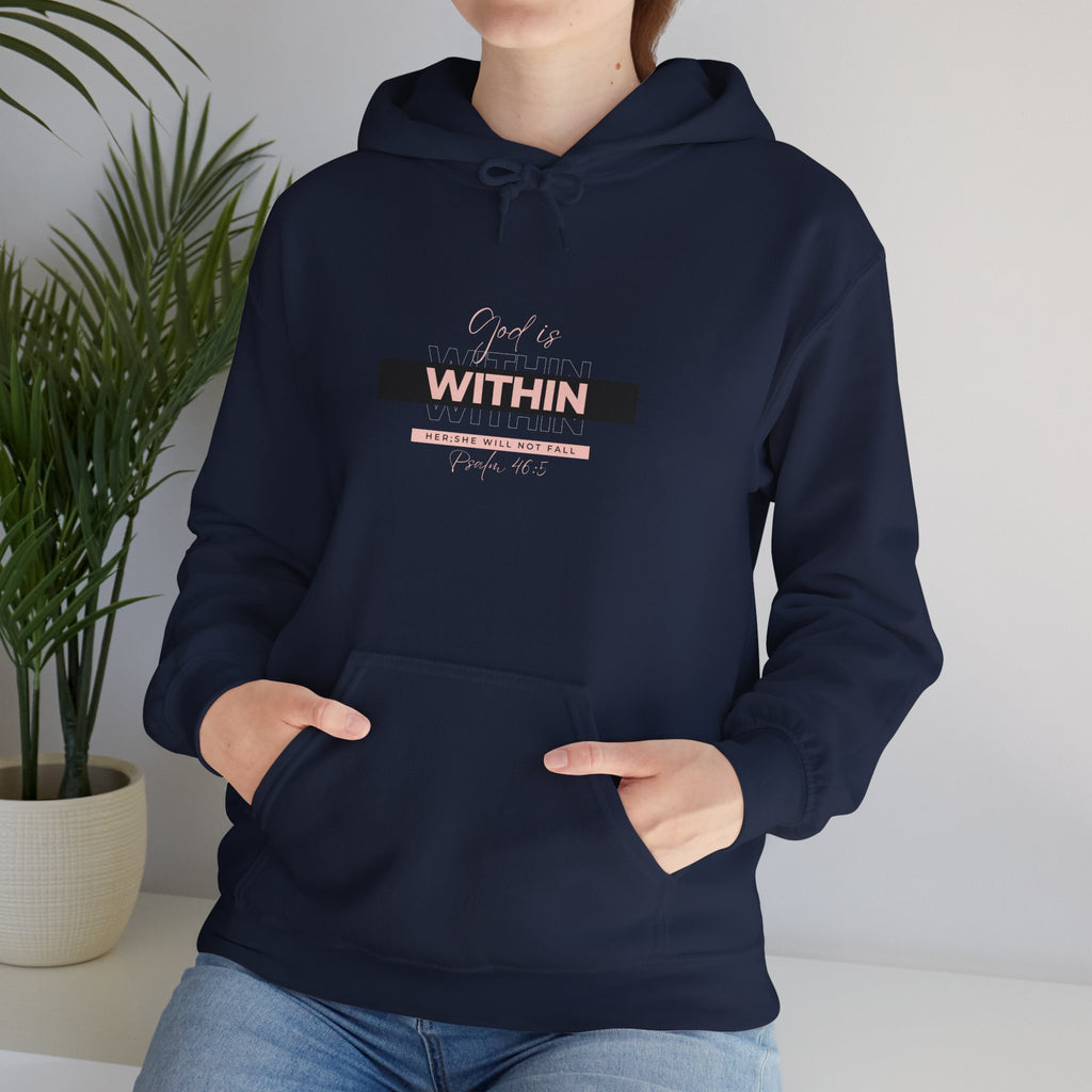 God Is Within Her Hoodie — Psalm 46:5 Christian Hoodie for Women | Inspirational Faith-Based Unisex Pullover