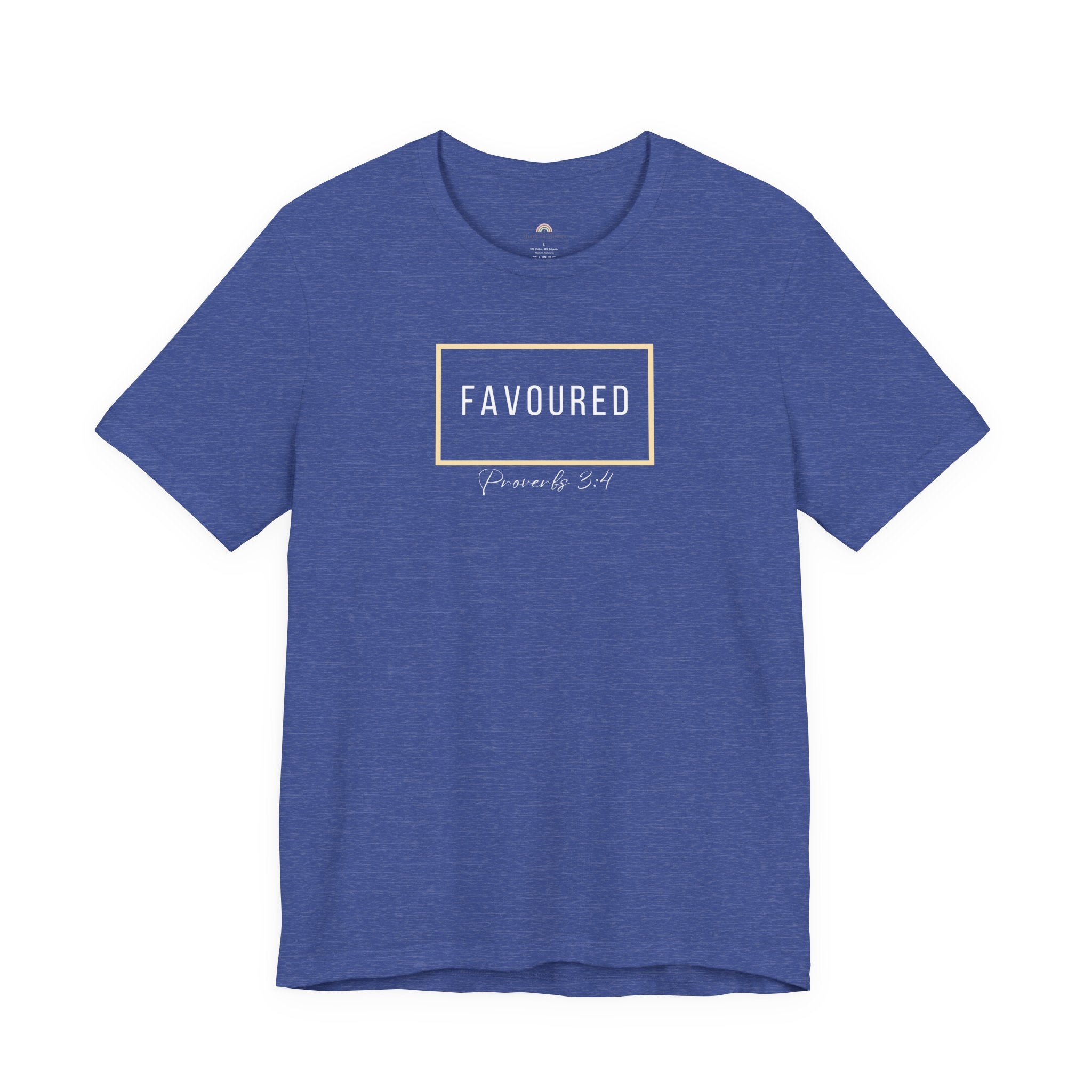 Favoured Christian T-Shirt – Proverbs 3:4 Scripture Tee | Faith-Based Unisex Shirt