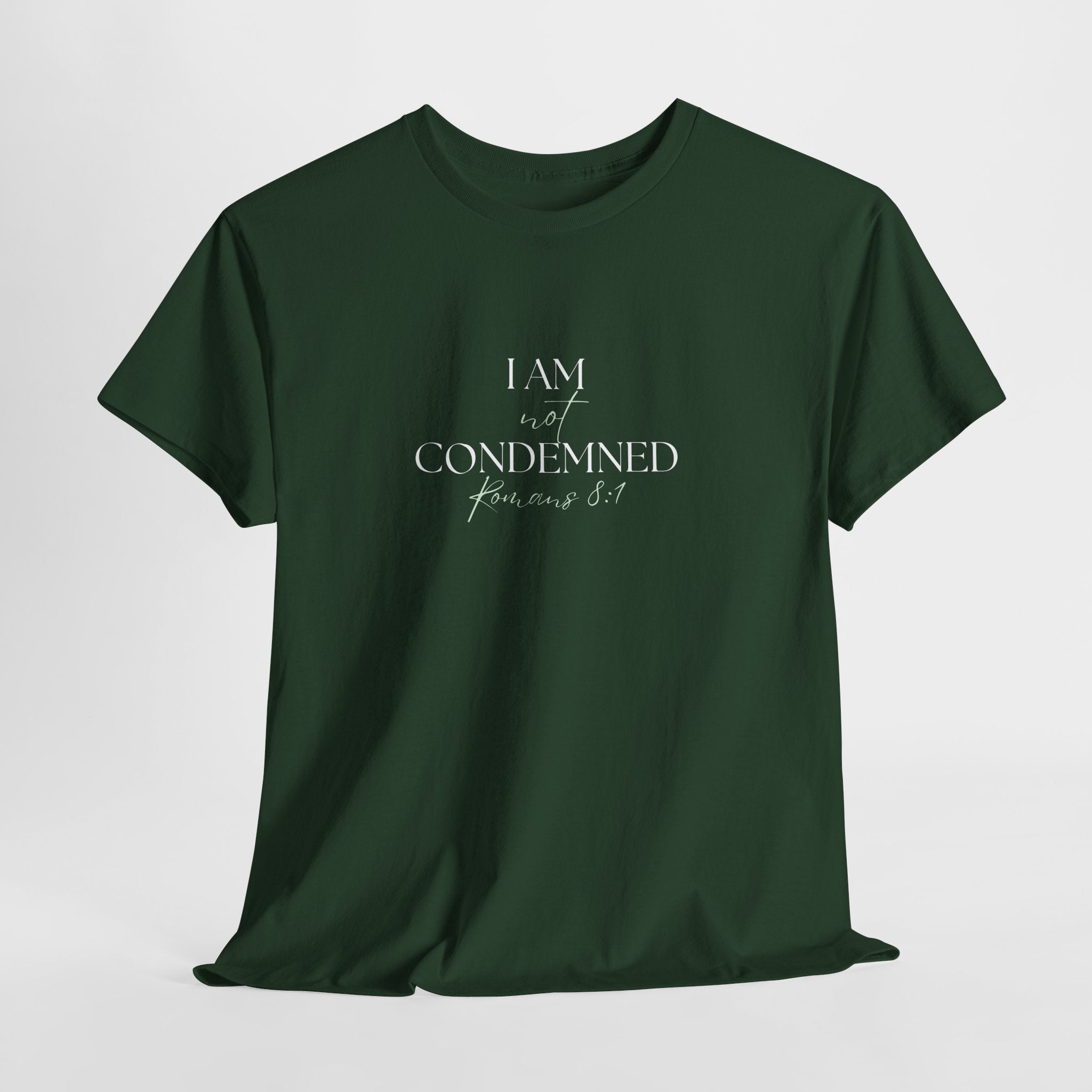 I Am Not Condemned T-Shirt – Christian Tee (Romans 8:1 Scripture) | Faith Apparel for Men & Women