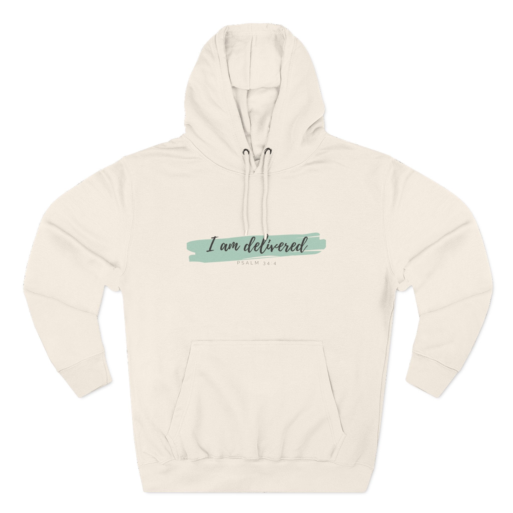 I Am Delivered Christian Hoodie — Psalm 34:4 Faith Hoodie | Inspirational Scripture Pullover | Unisex Christian Apparel