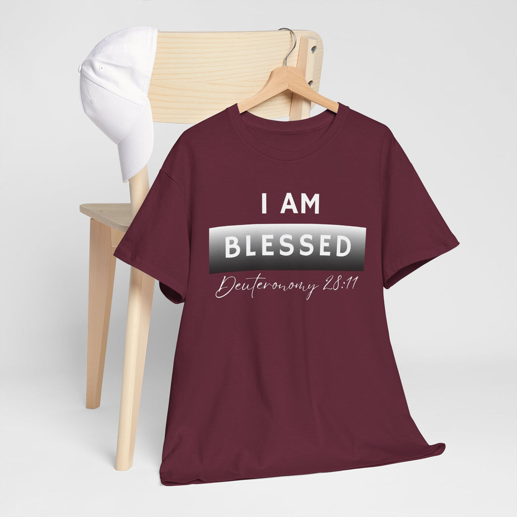 I Am Blessed Christian T-Shirt — Deuteronomy 28:11 Scripture Faith Tee (2)