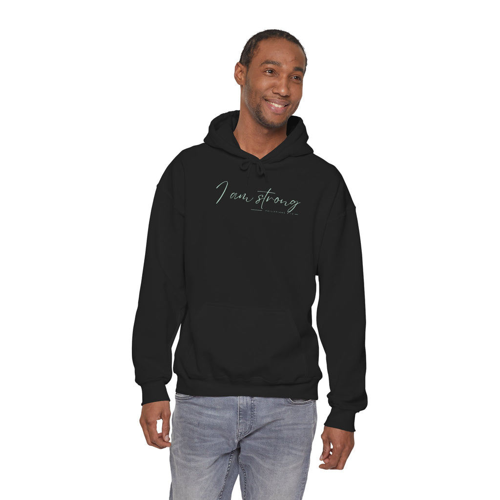 I Am Strong Hoodie – Philippians 4:13 Christian Unisex Faith Sweatshirt