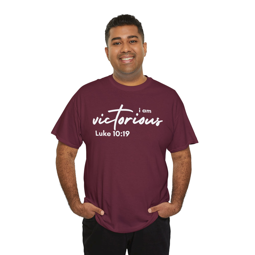 I Am Victorious Christian T-Shirt – Luke 10:19 Scripture Tee | Faith-Based Apparel