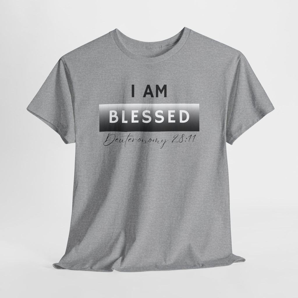 I Am Blessed Christian T-Shirt — Deuteronomy 28:11 Scripture Faith Tee