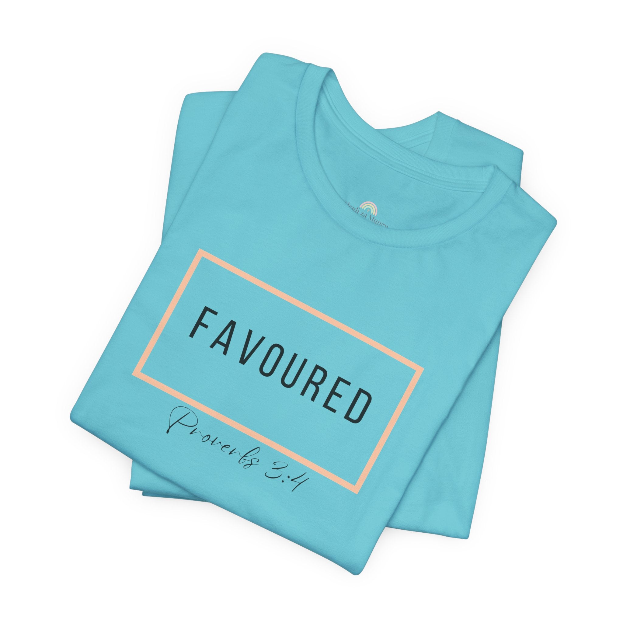 Favoured Christian T-Shirt – Proverbs 3:4 Scripture Tee | Faith-Based Unisex Shirt
